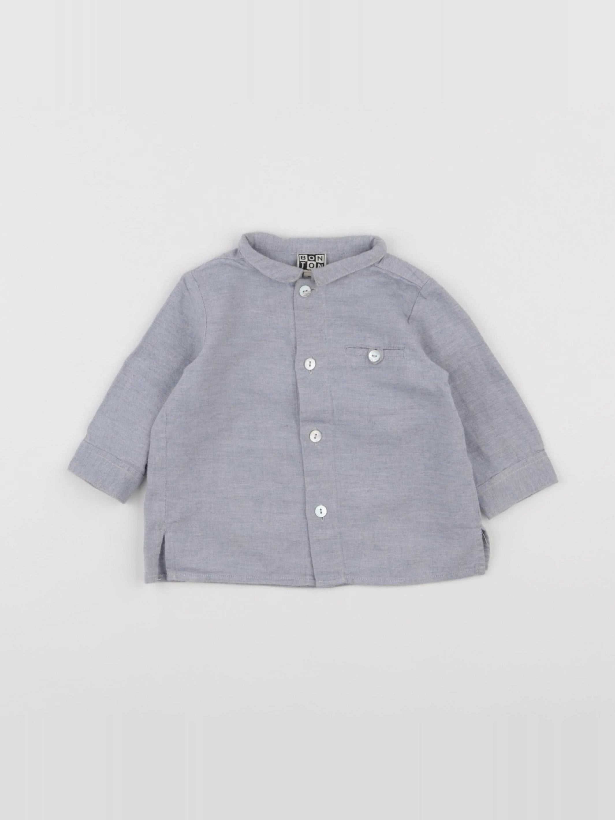 Bonton - chemise bleu - 6 mois