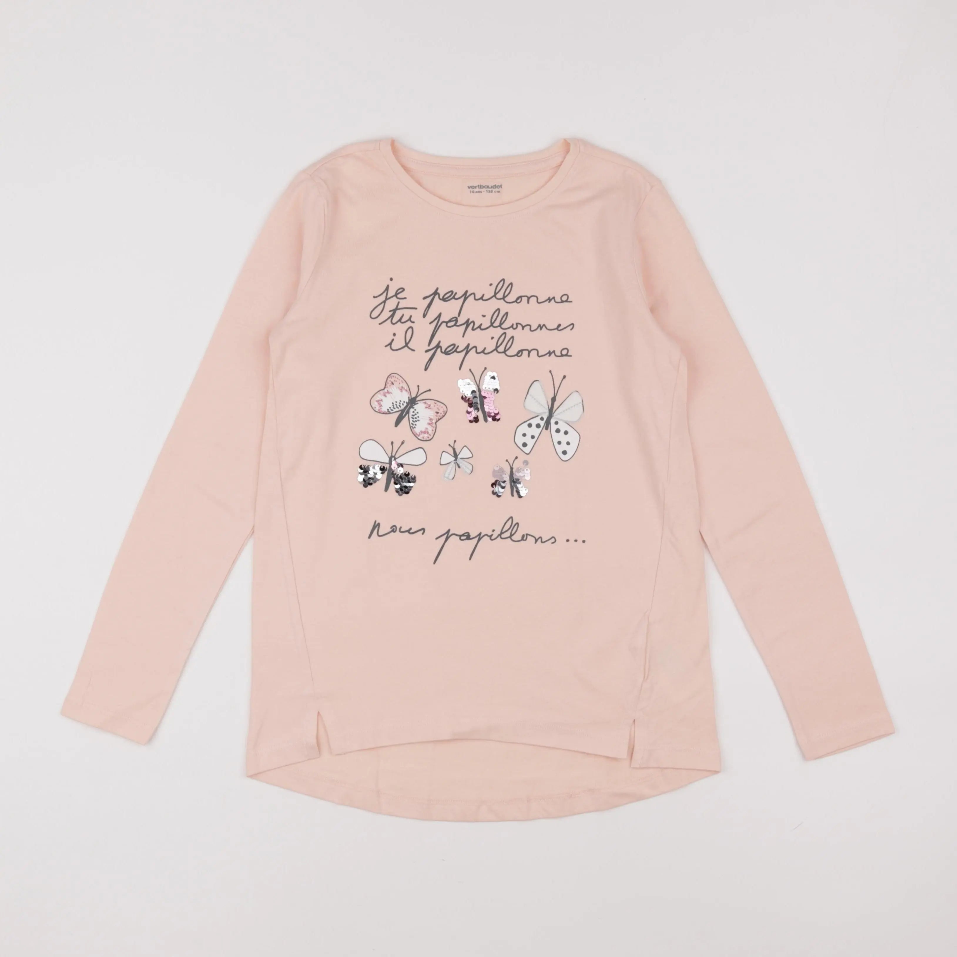Vertbaudet - tee-shirt rose - 10 ans