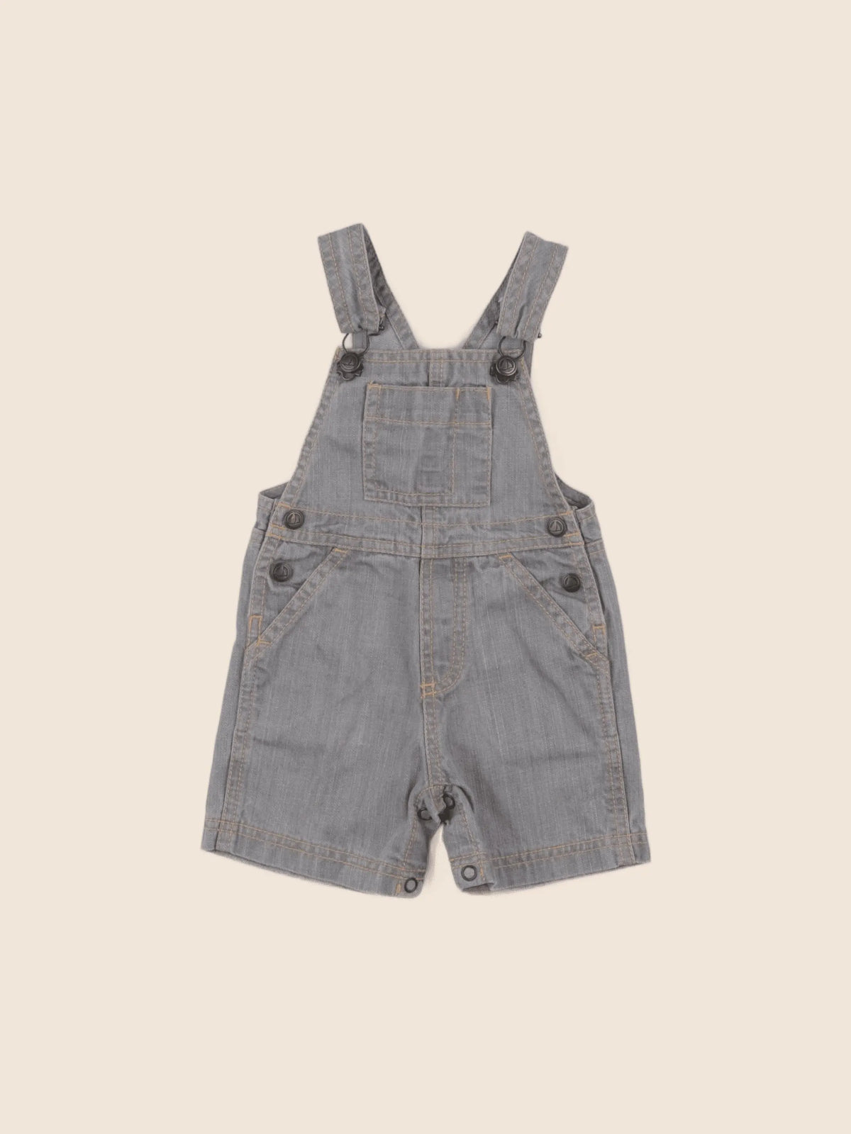 Petit Bateau - salopette gris - 6 mois