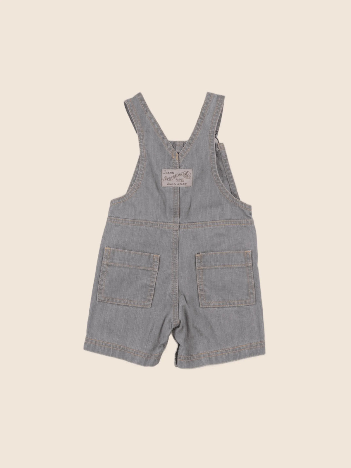 Petit Bateau - salopette gris - 6 mois