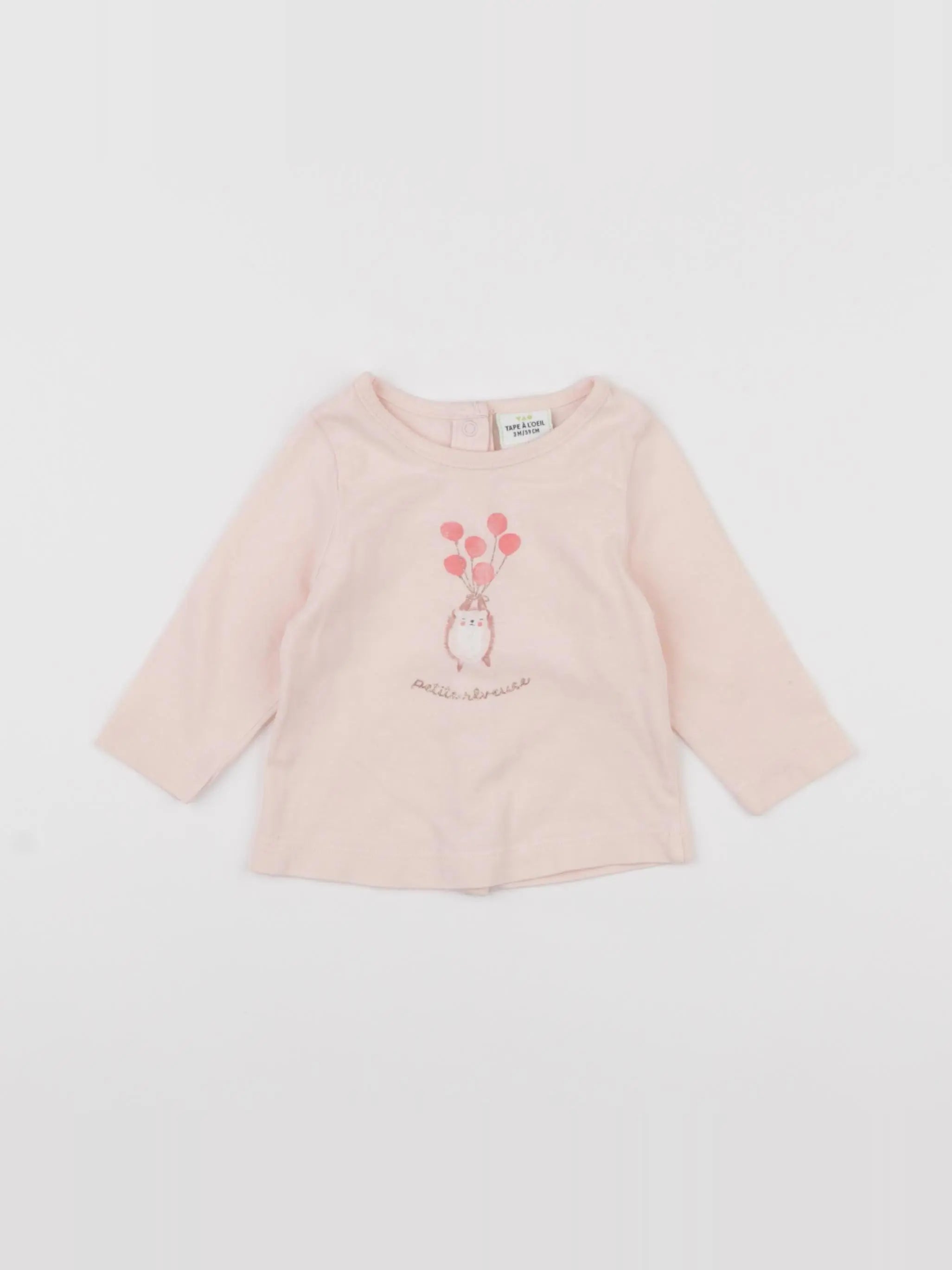 Tape à l'oeil - tee-shirt rose - 3 mois