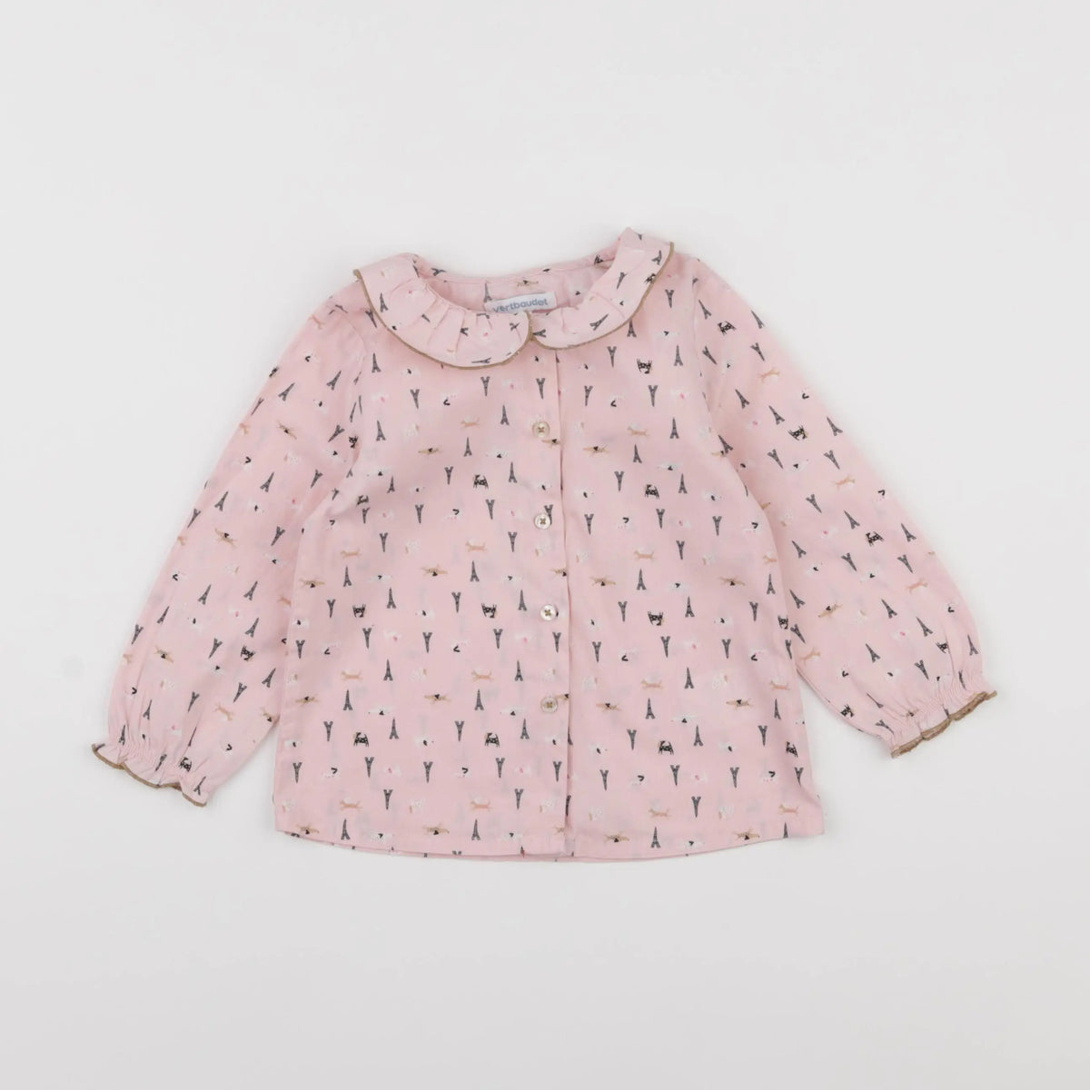Vertbaudet - chemise rose - 2 ans
