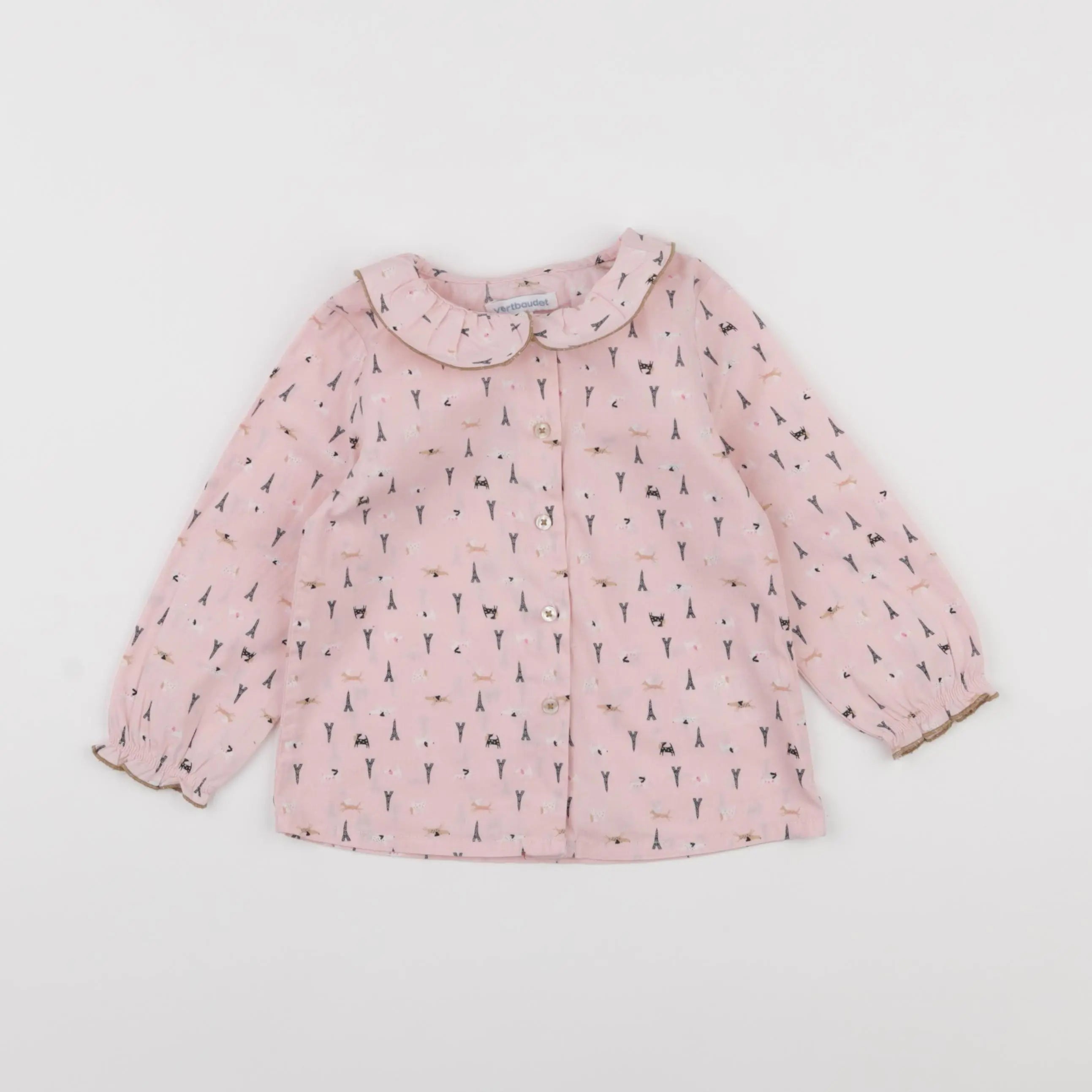 Vertbaudet - chemise rose - 2 ans