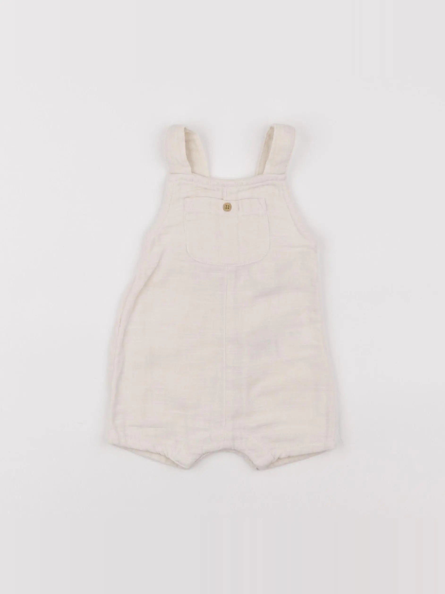 Vertbaudet - salopette beige - 6 mois