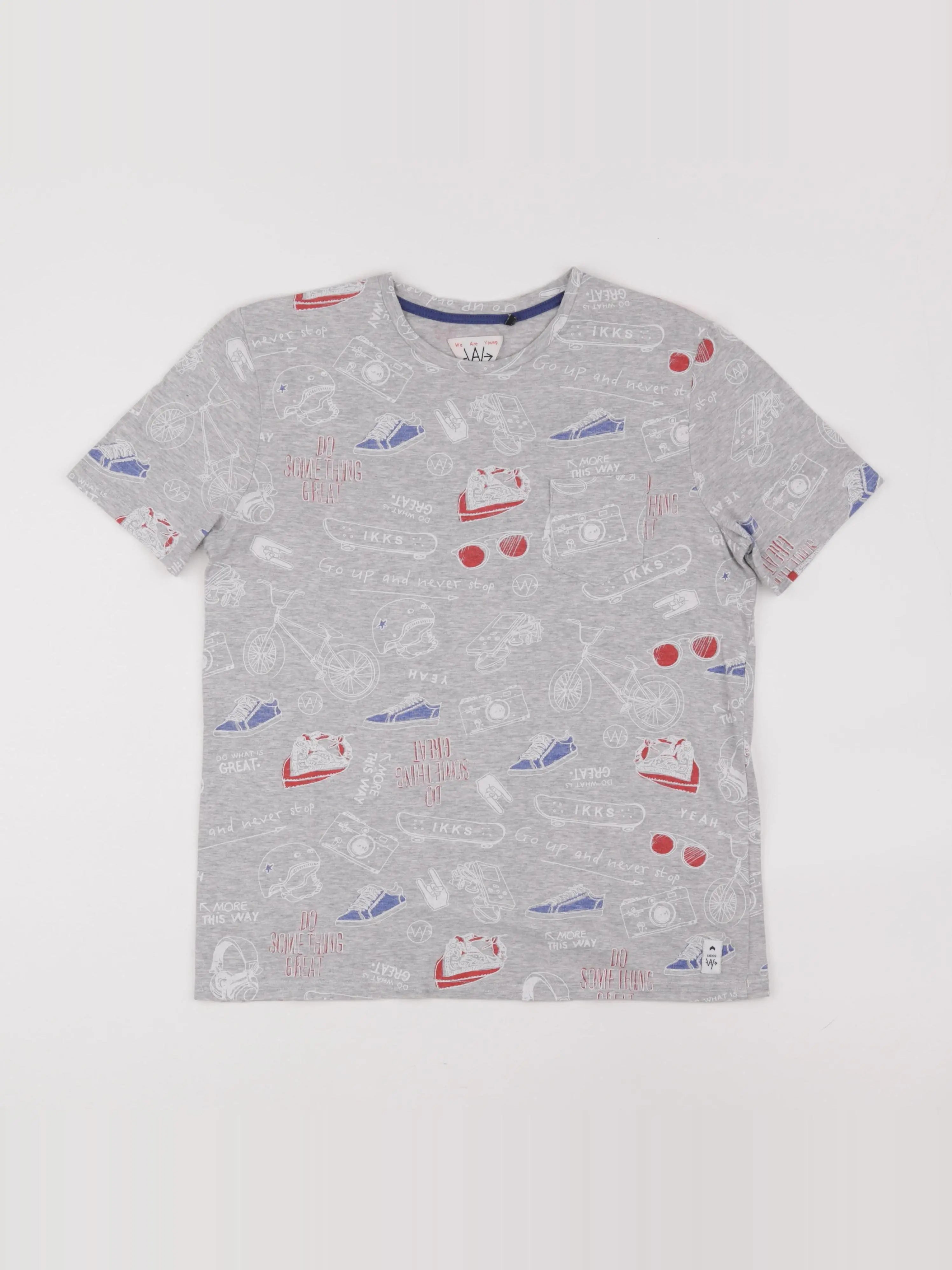 IKKS - tee-shirt gris - 14 ans