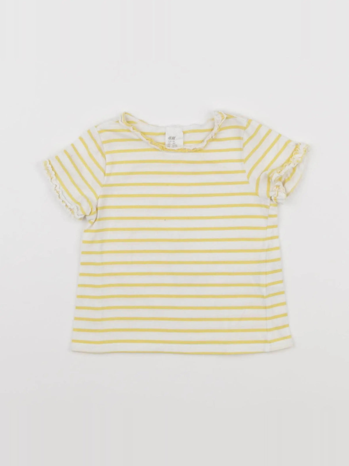 H&M - tee-shirt blanc, jaune - 3/6 mois