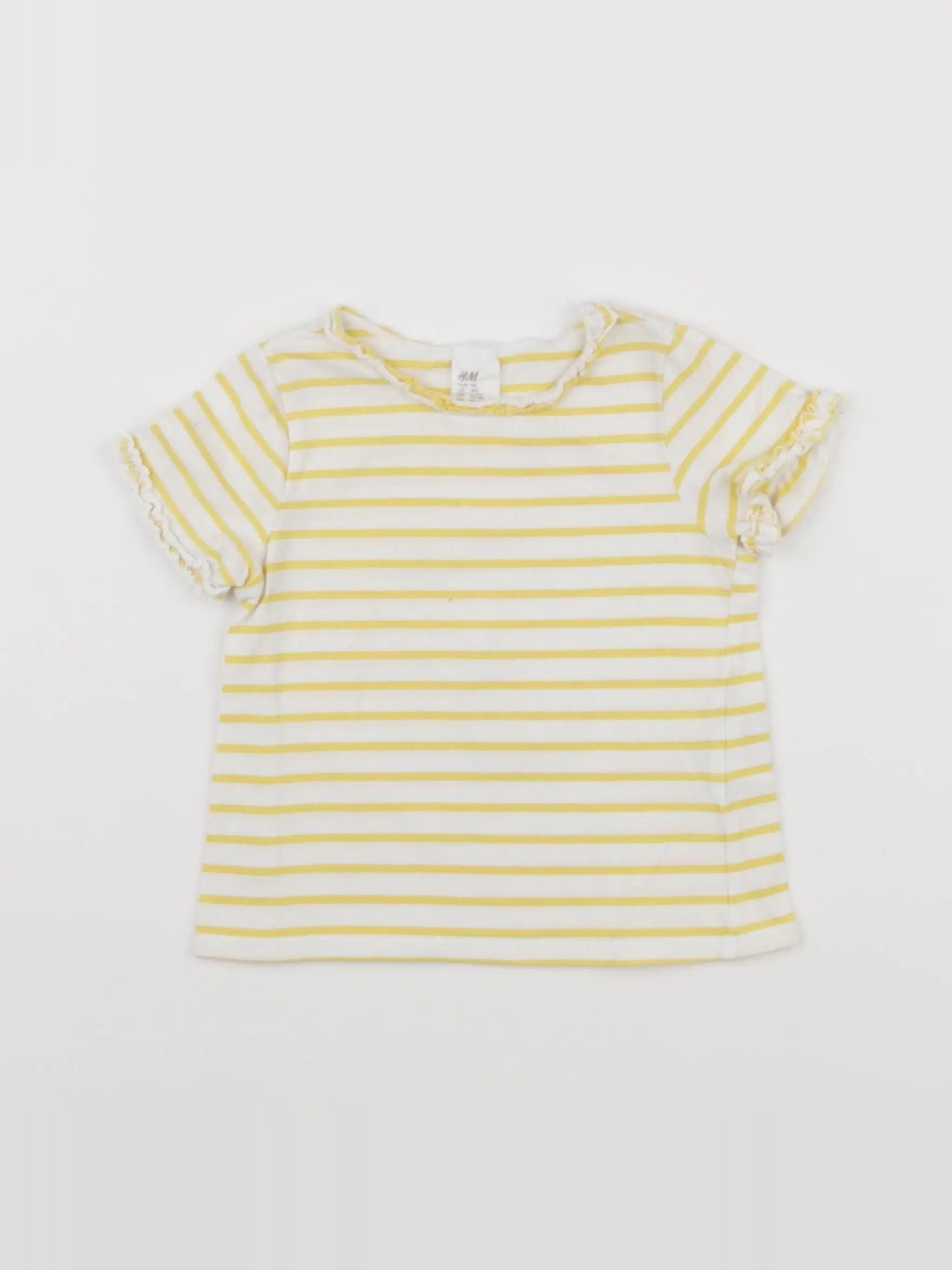 H&M - tee-shirt blanc, jaune - 3/6 mois