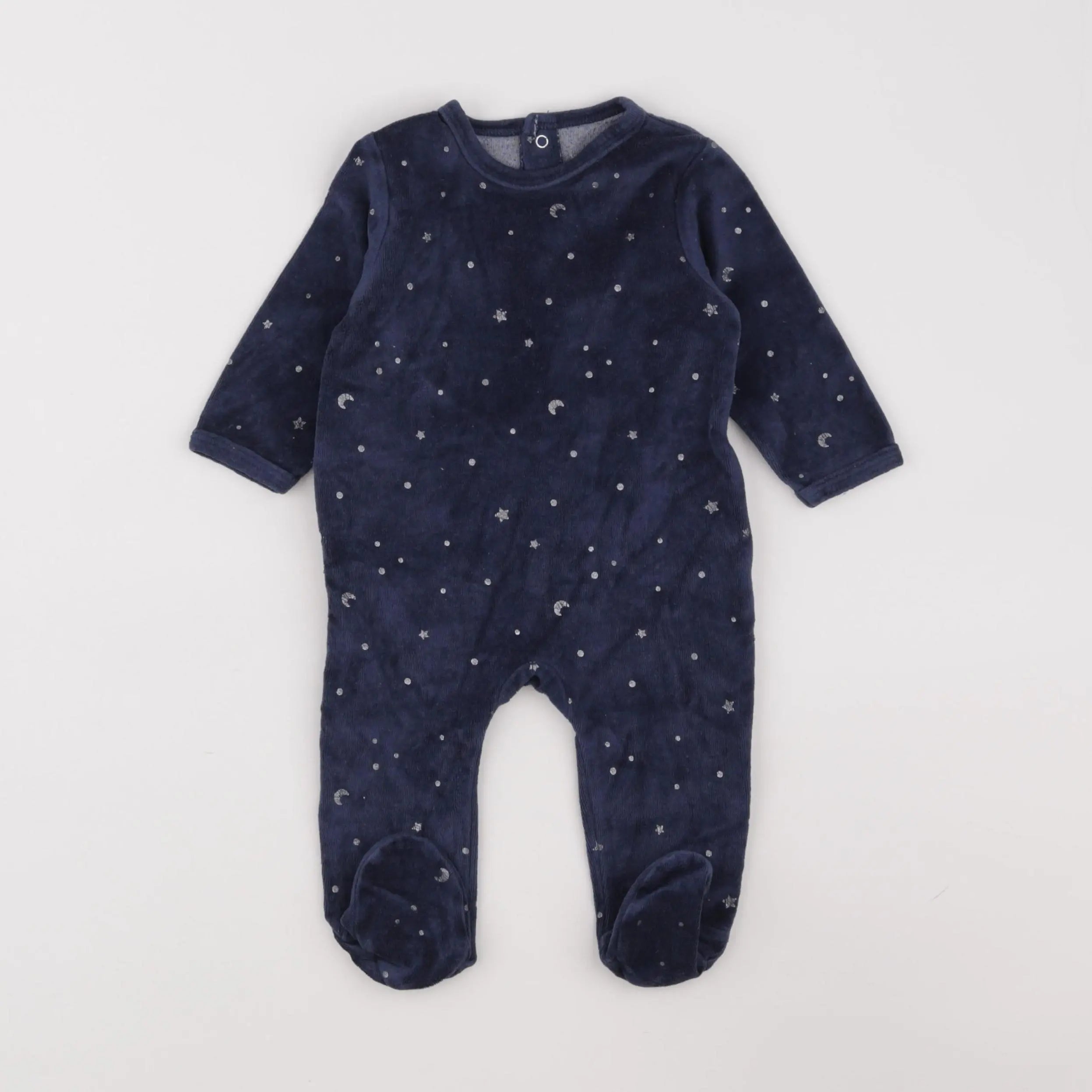 Vertbaudet - pyjama velours bleu - 6 mois