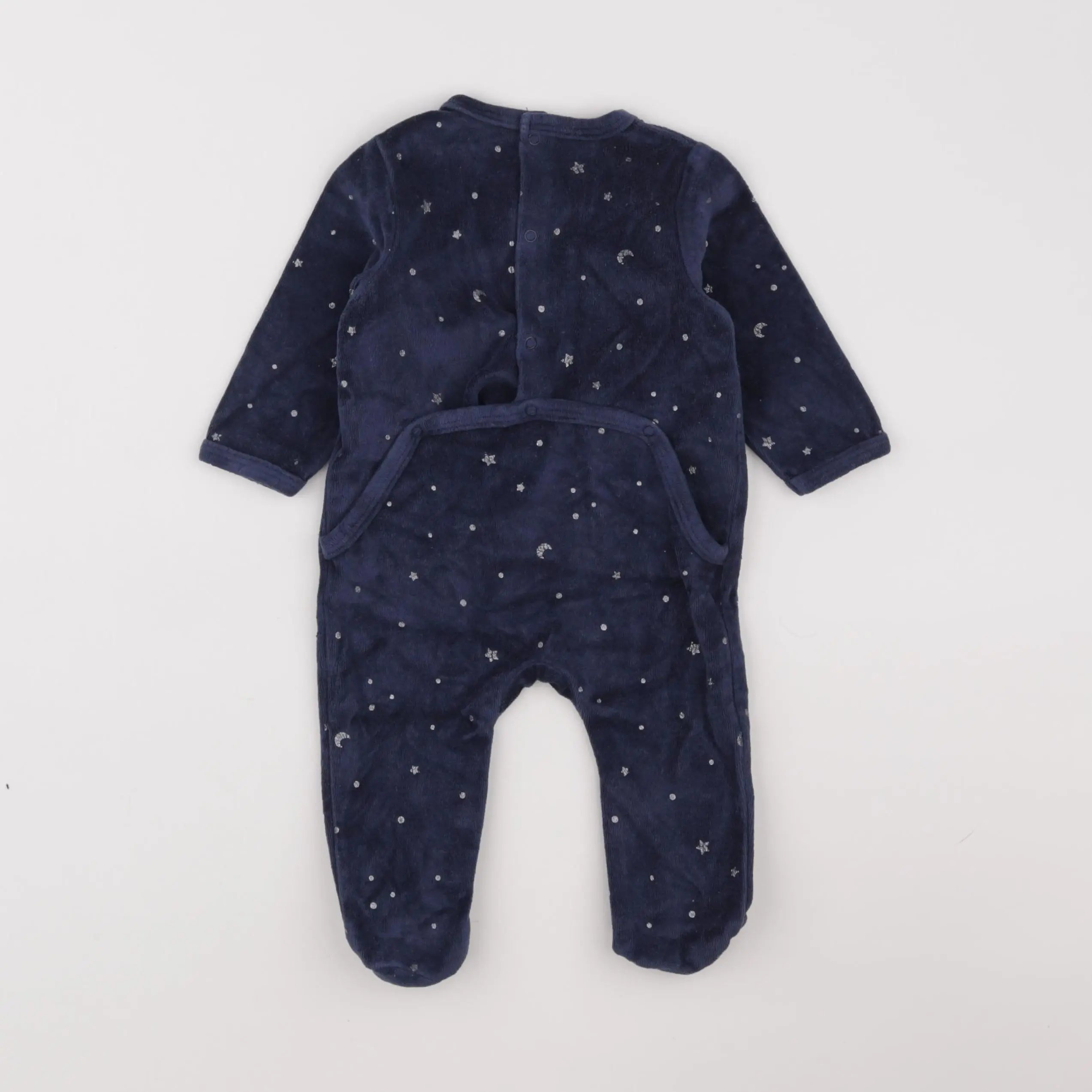 Vertbaudet - pyjama velours bleu - 6 mois