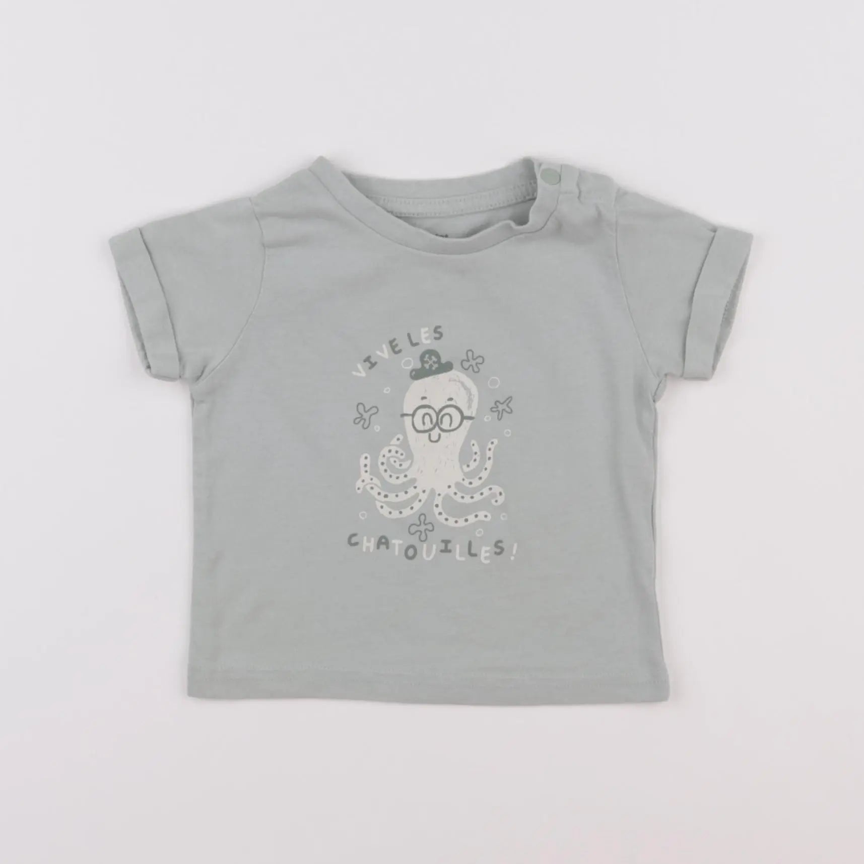 Vertbaudet - tee-shirt vert - 6 mois