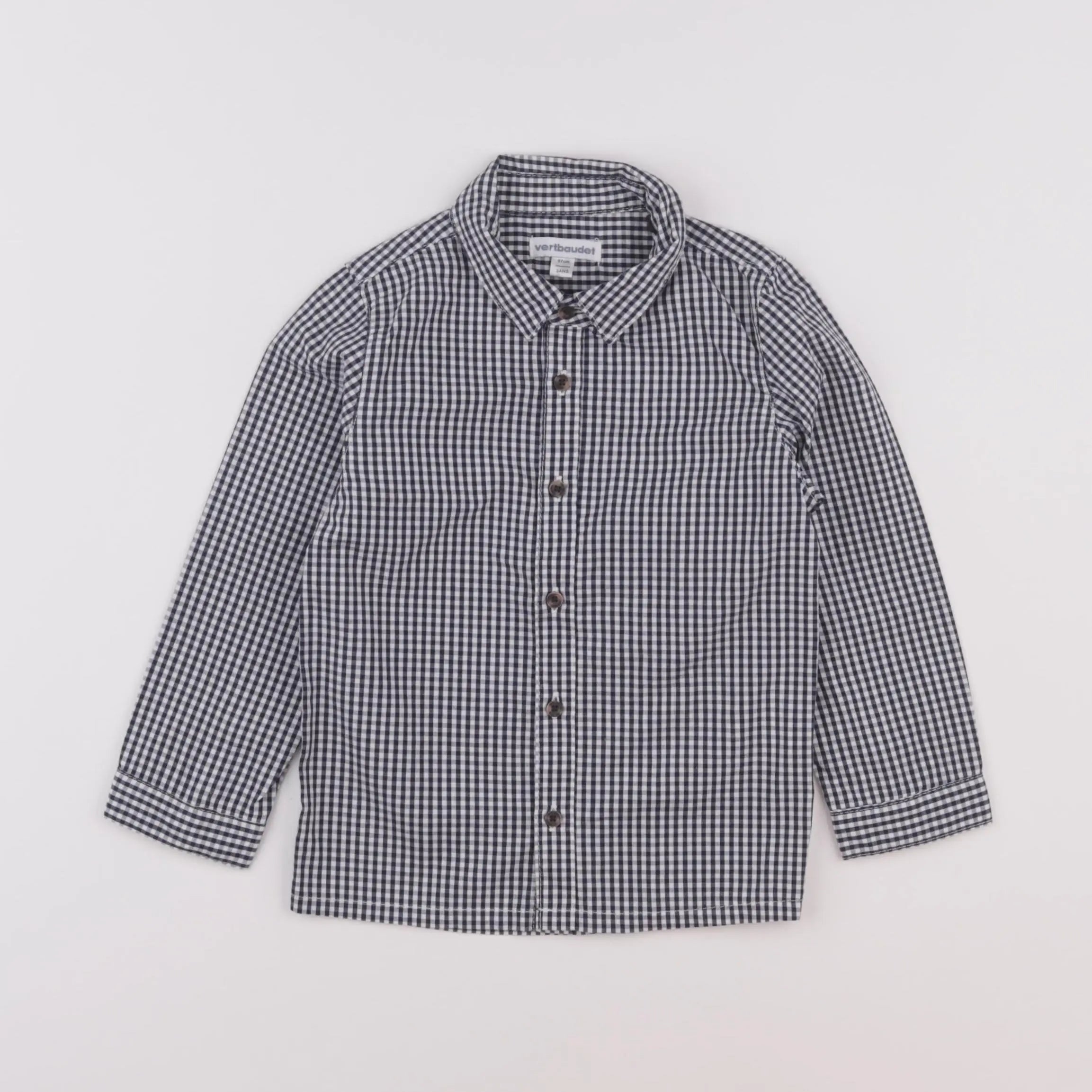 Vertbaudet - chemise bleu, blanc - 3 ans