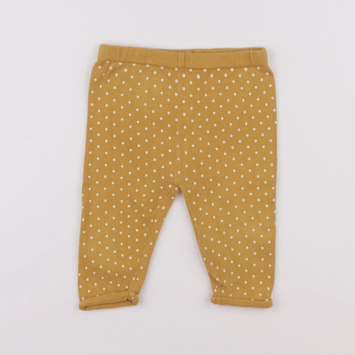 Vertbaudet - legging jaune, blanc - 6 mois