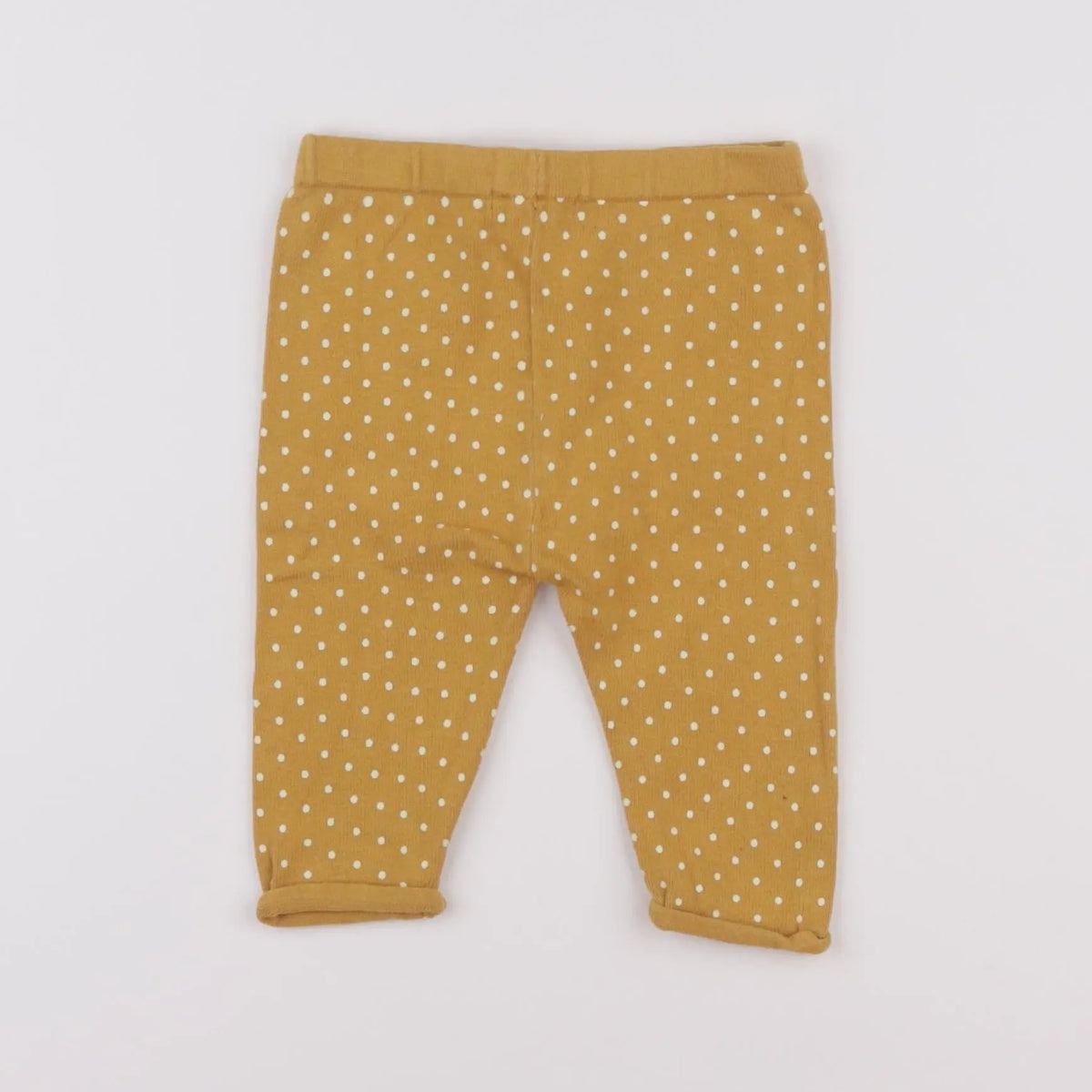 Vertbaudet - legging jaune, blanc - 6 mois