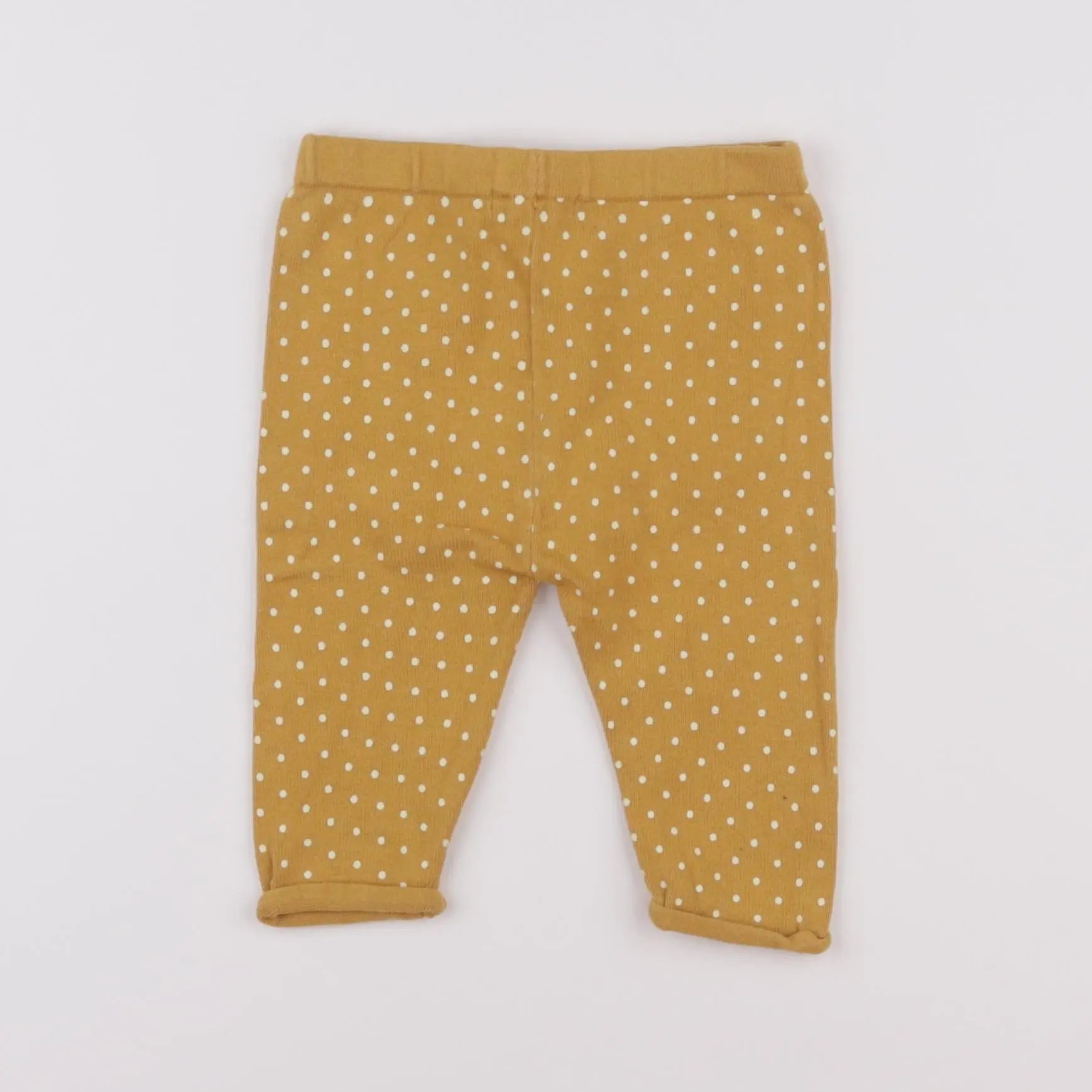 Vertbaudet - legging jaune, blanc - 6 mois