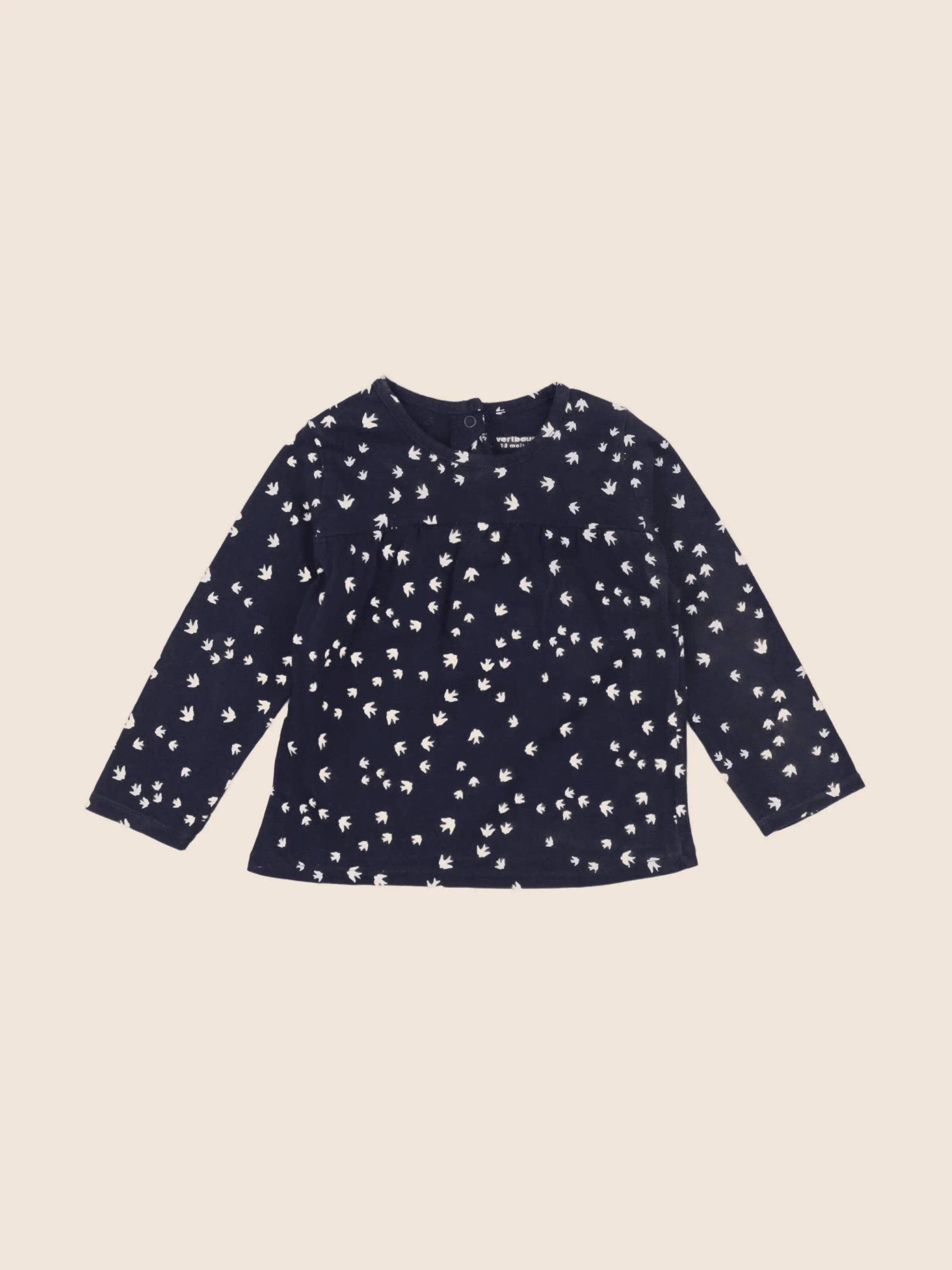 Vertbaudet - tee-shirt bleu - 12 mois