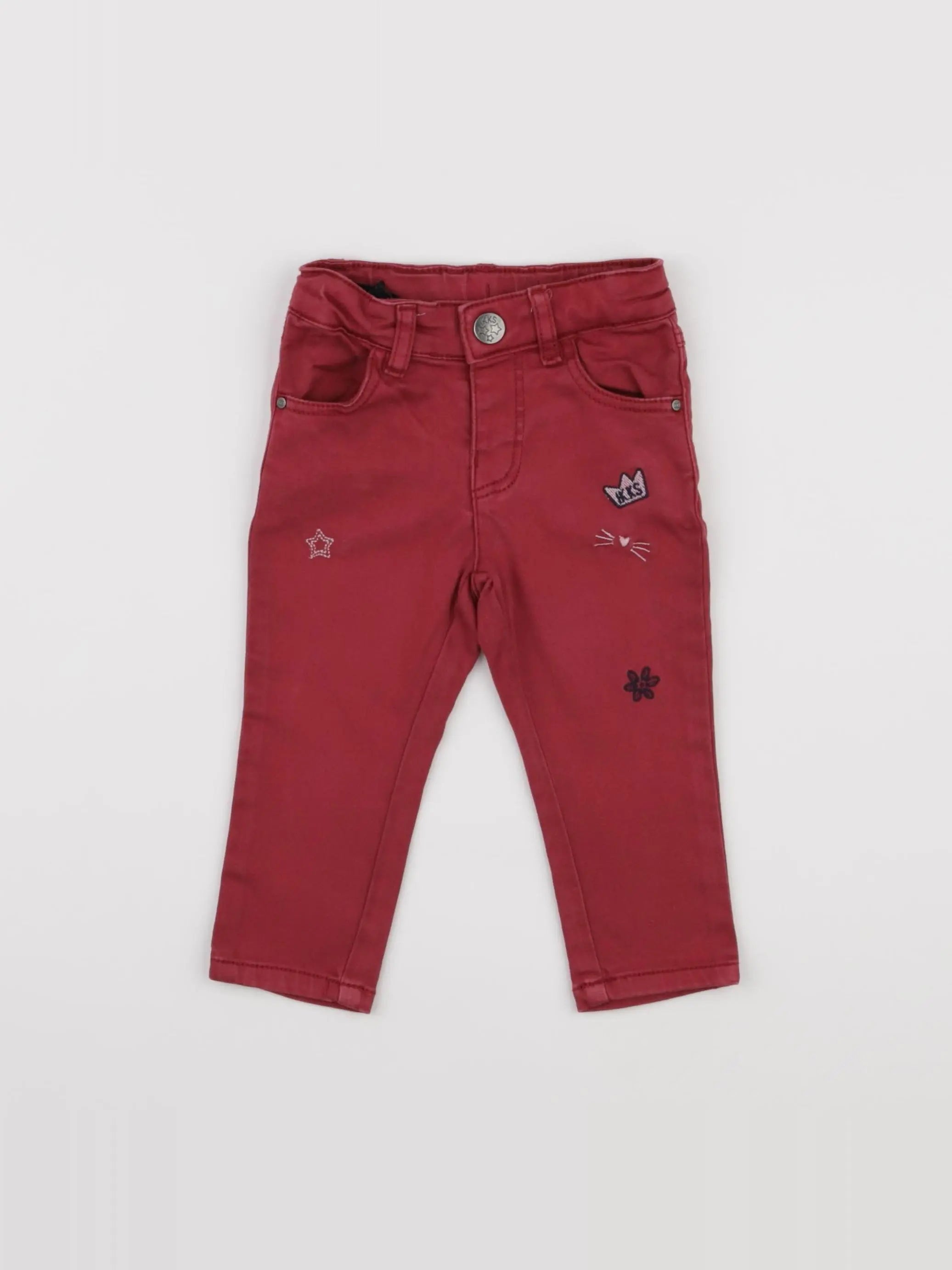 IKKS - jean rouge - 6 mois