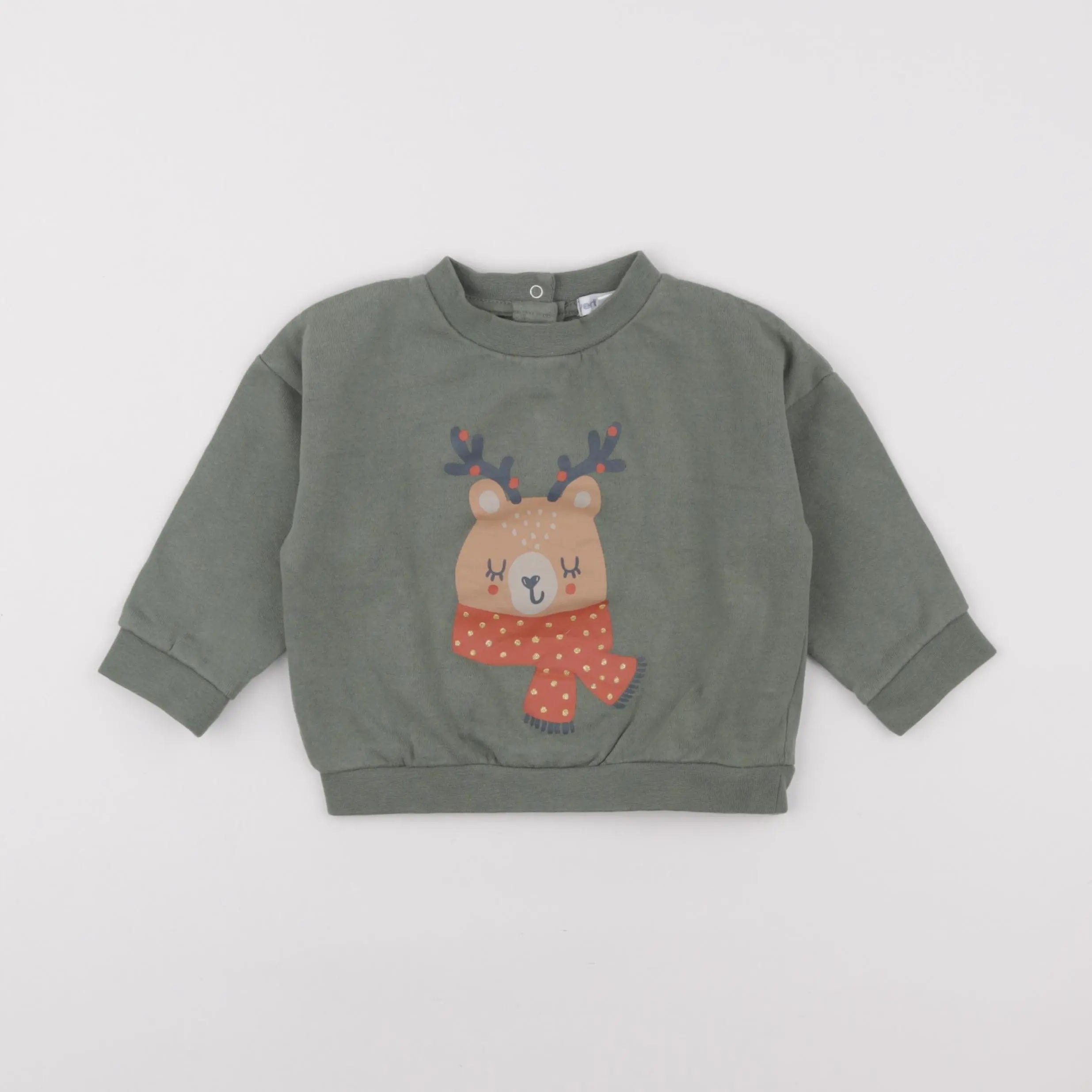 Vertbaudet - sweat vert - 18 mois