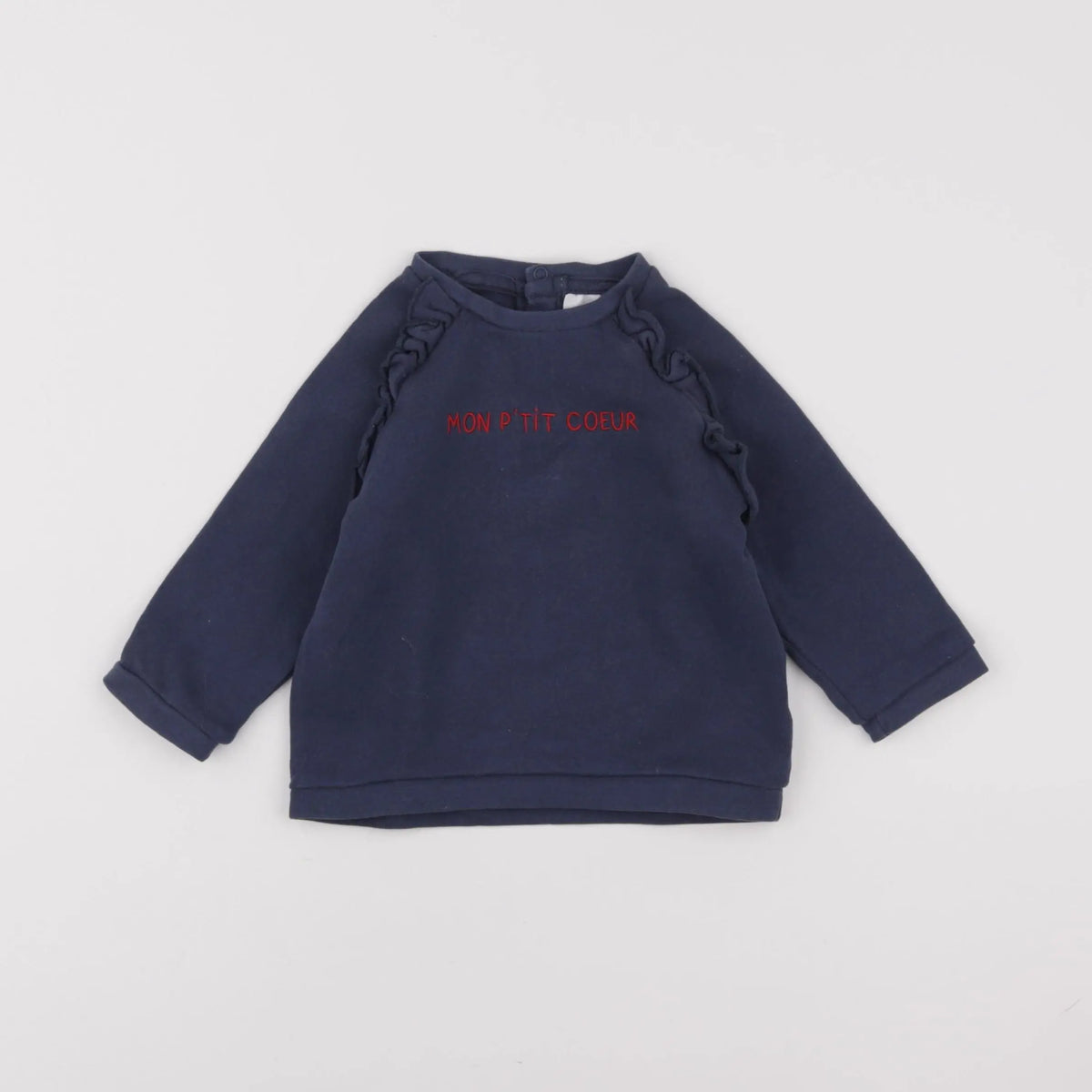 Vertbaudet - sweat bleu - 12 mois