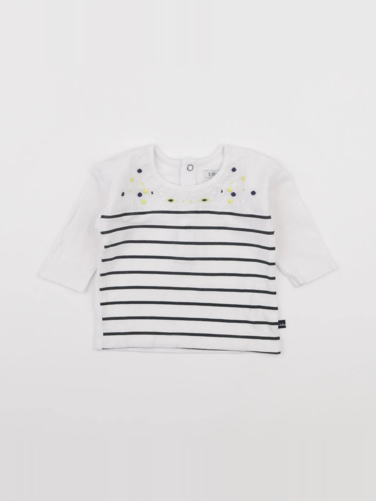 IKKS - tee-shirt blanc, bleu - 3 mois