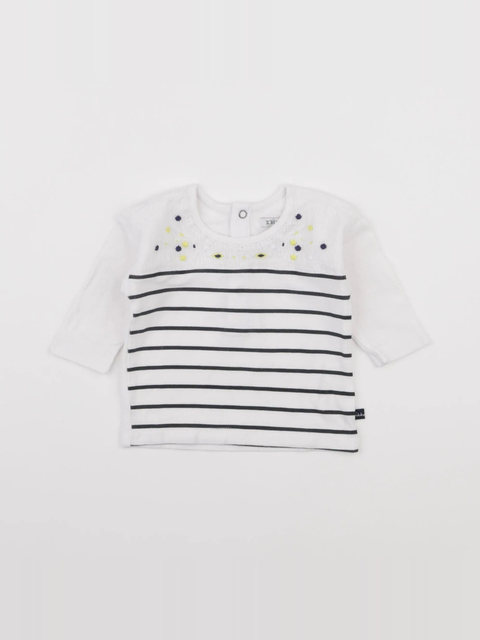 IKKS - tee-shirt blanc, bleu - 3 mois