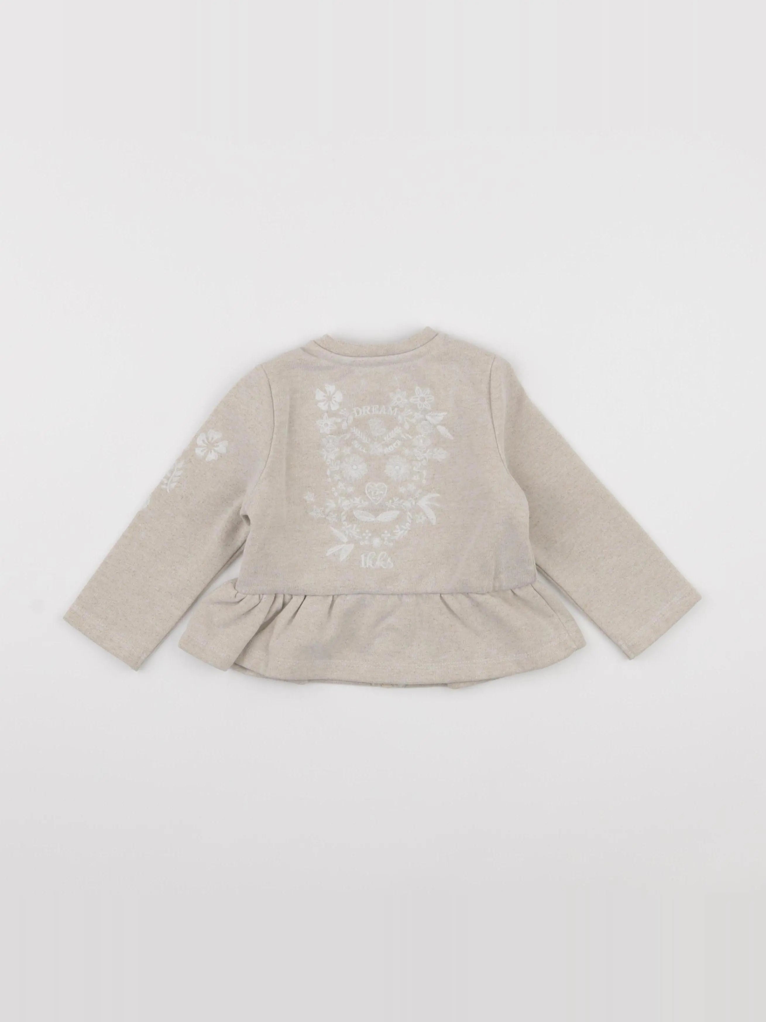IKKS - sweat imprimé au dos beige, or - 18 mois