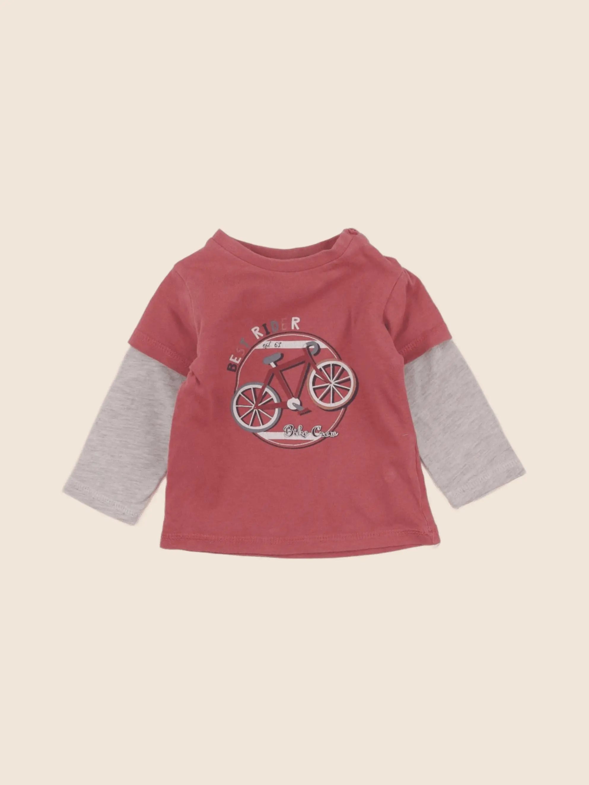 Vertbaudet - tee-shirt rouge - 6 mois