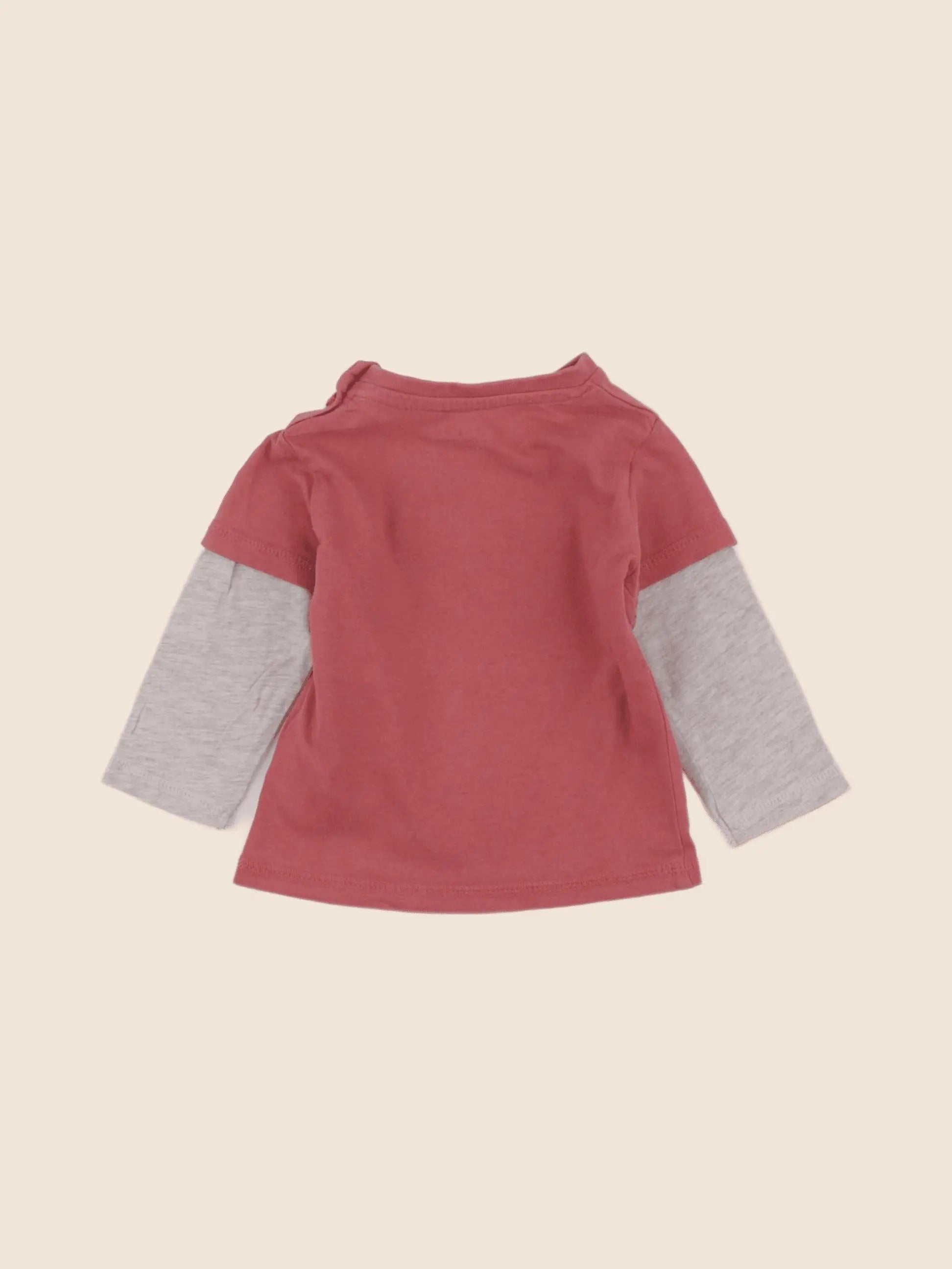 Vertbaudet - tee-shirt rouge - 6 mois