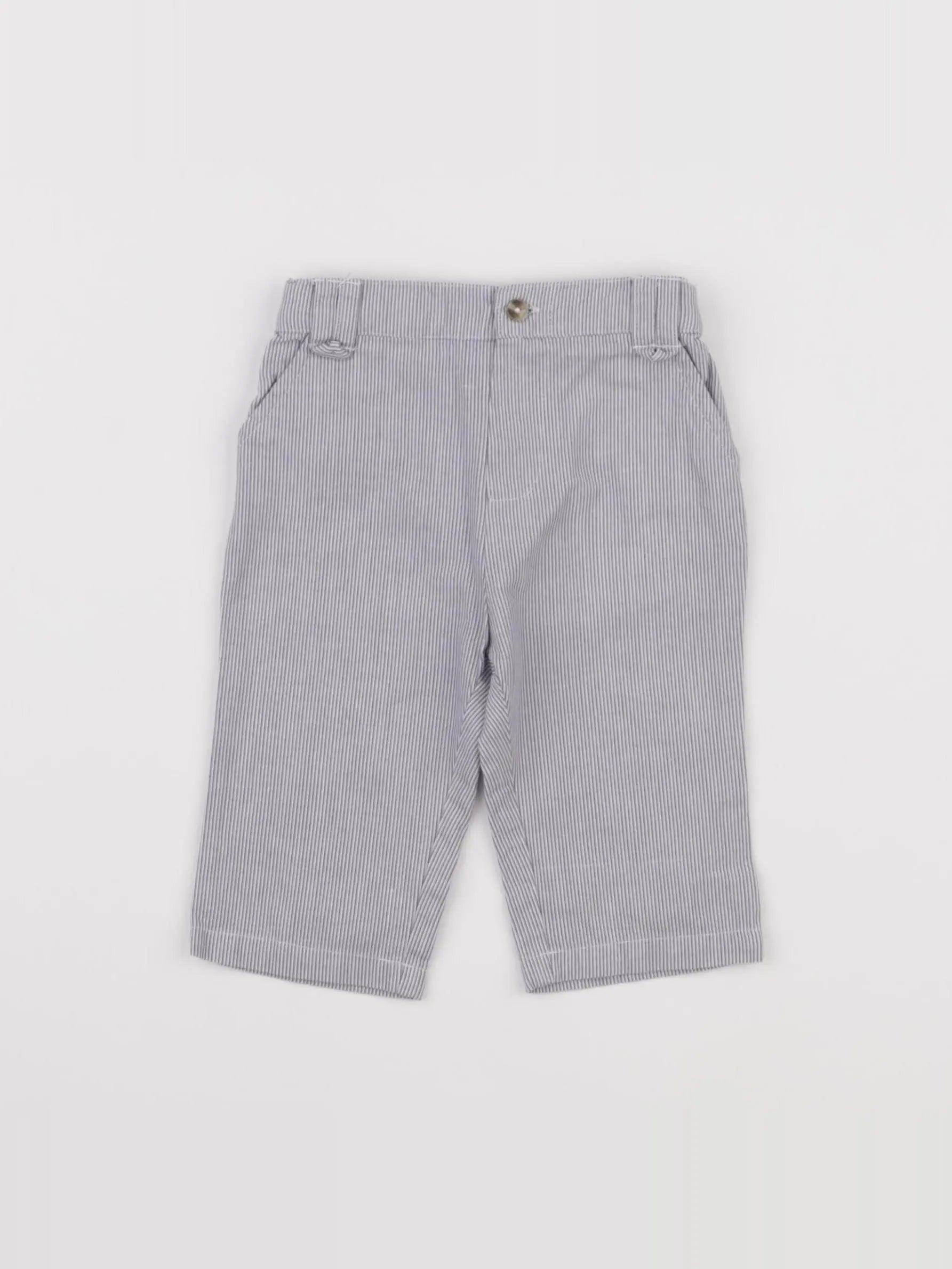 Cyrillus - pantalon blanc, bleu - 6 mois