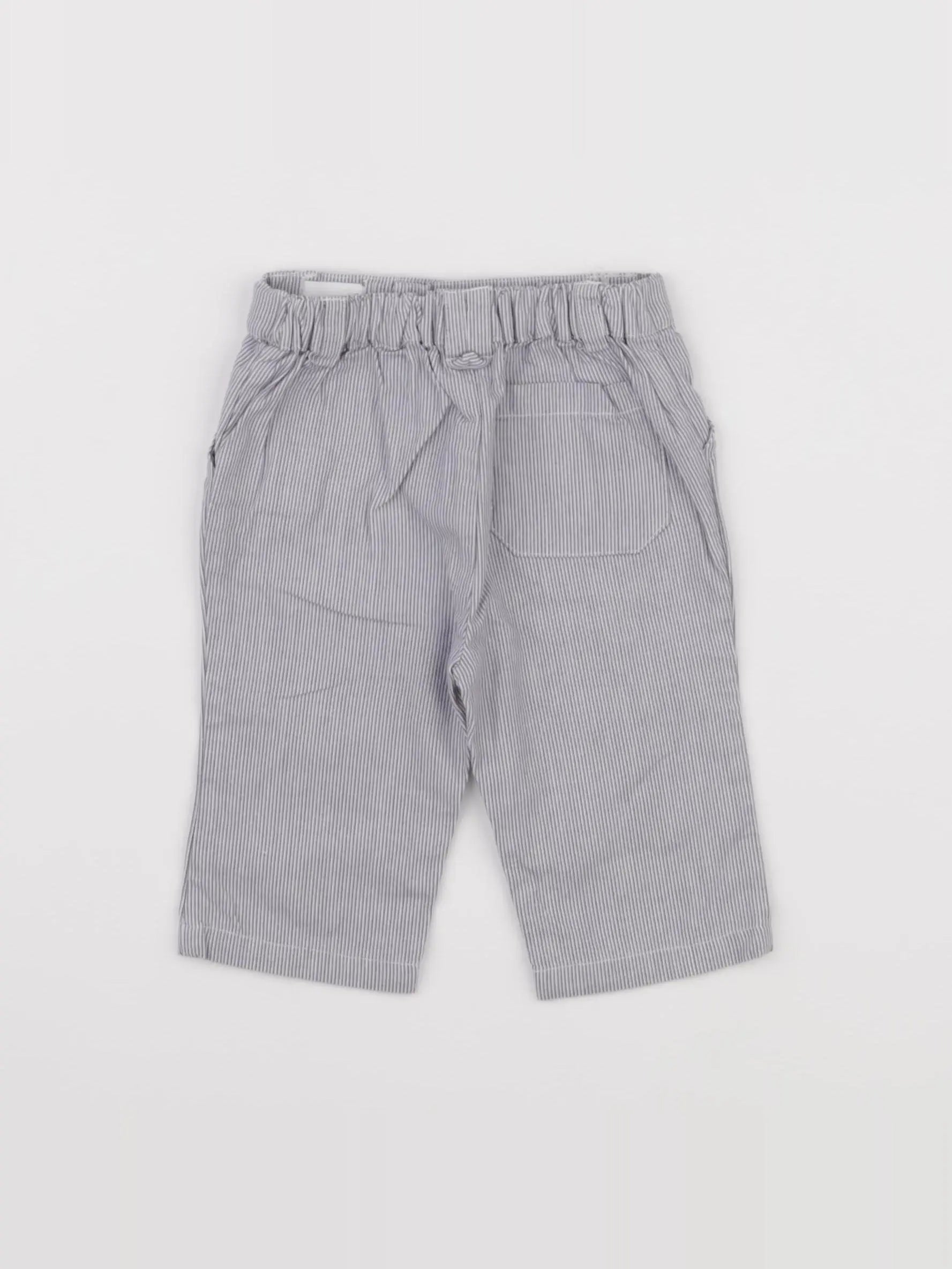 Cyrillus - pantalon blanc, bleu - 6 mois