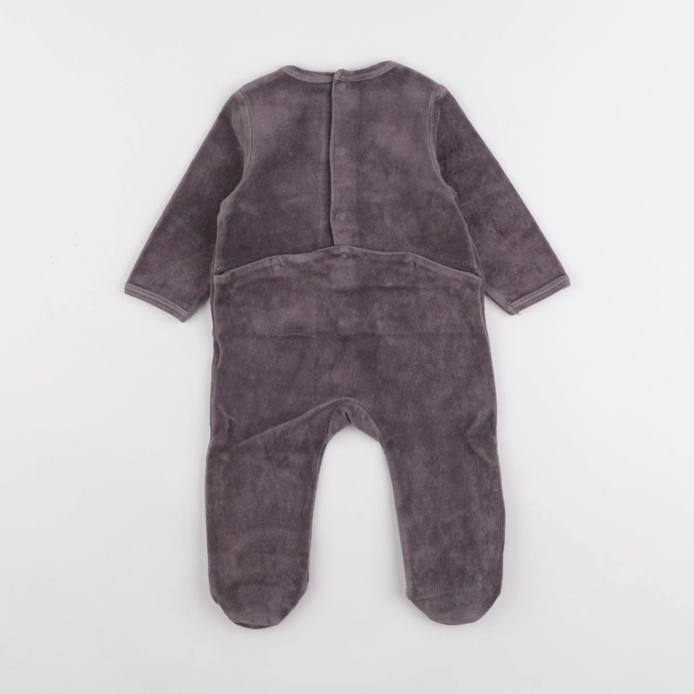 Vertbaudet - pyjama velours gris - 6 mois