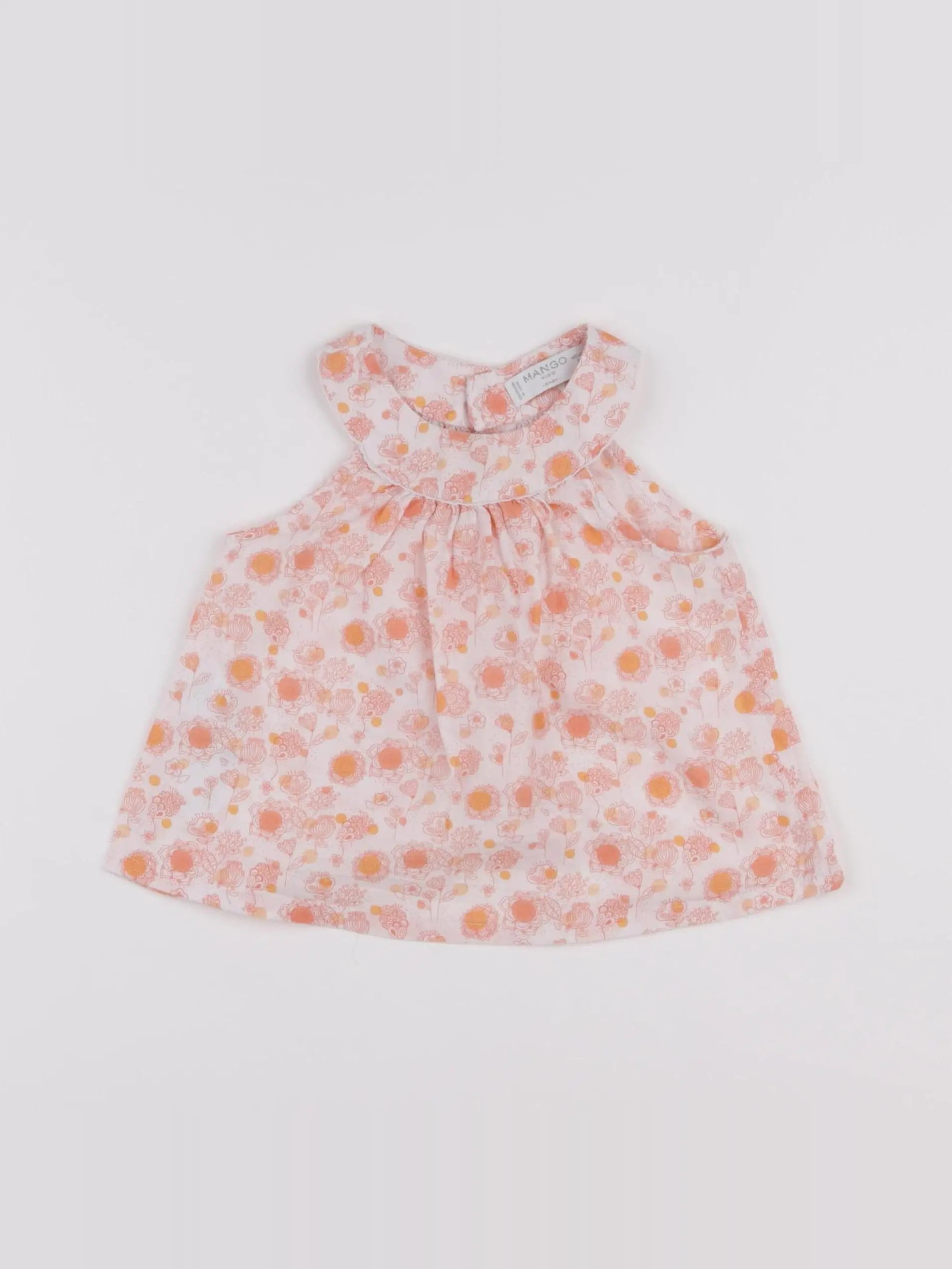 Mango - blouse blanc, orange - 9/12 mois