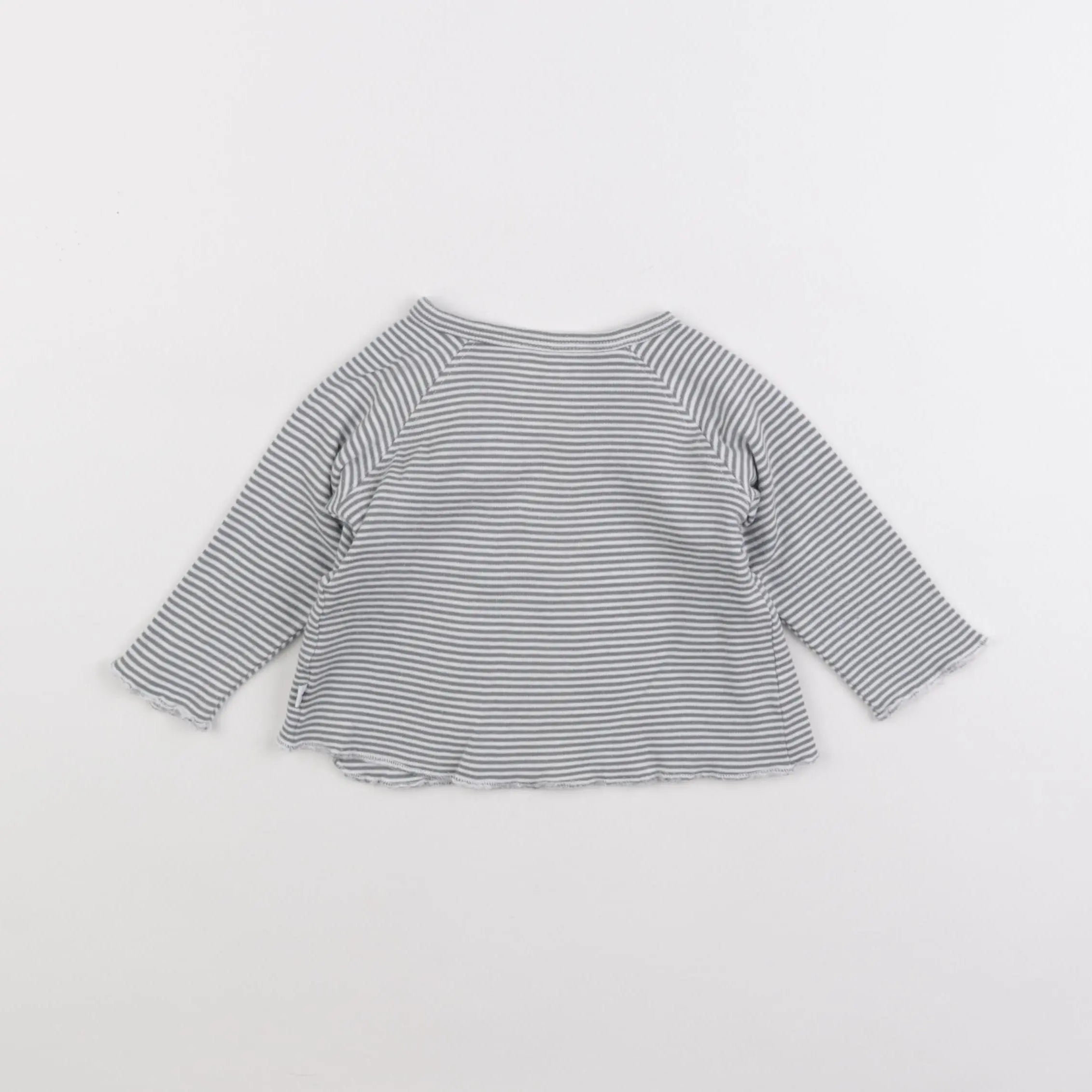 Vertbaudet - tee-shirt blanc, bleu - 12 mois