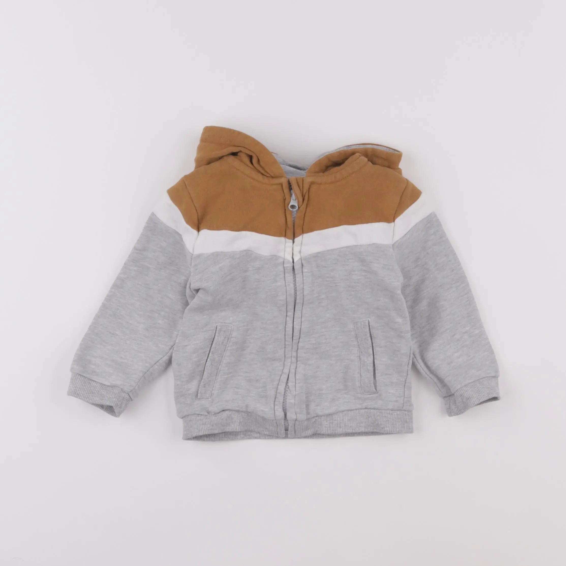 Vertbaudet - sweat gris - 12 mois