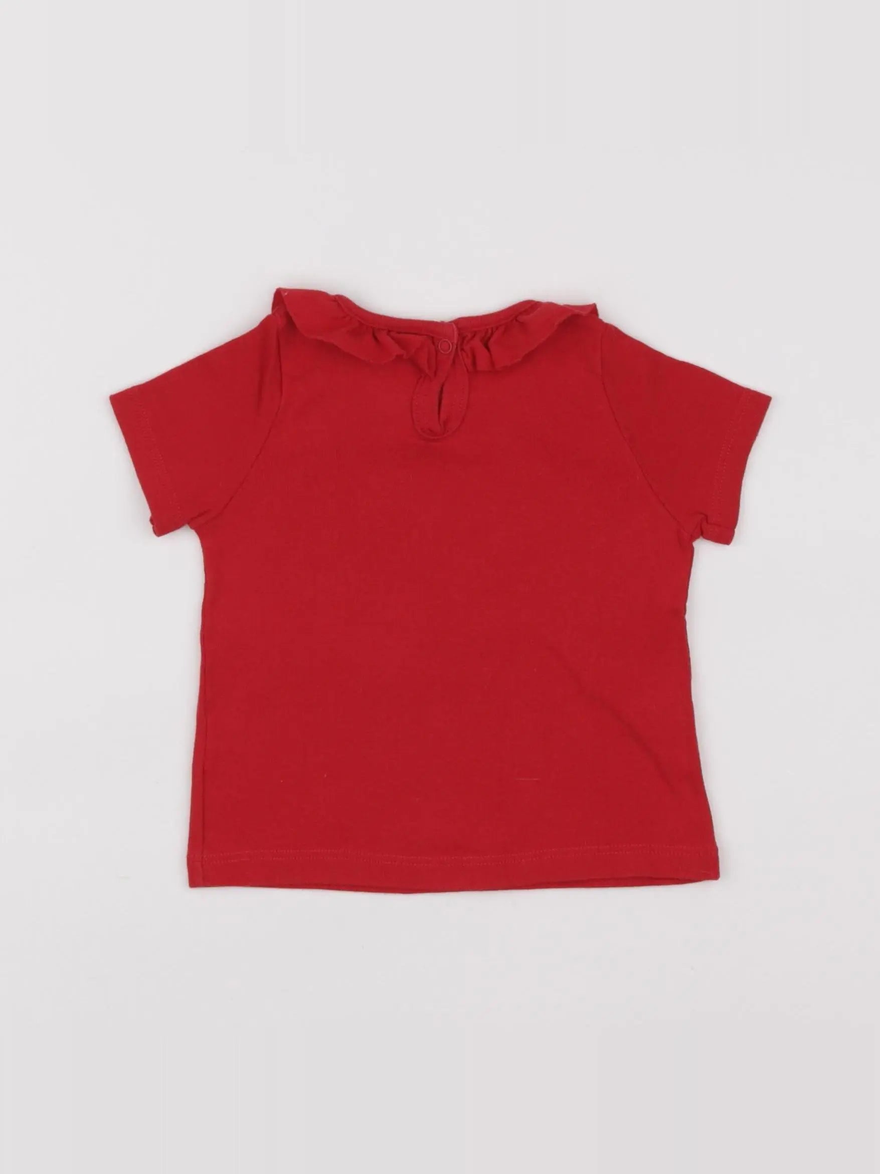 Petit Bateau - tee-shirt rouge - 12 mois