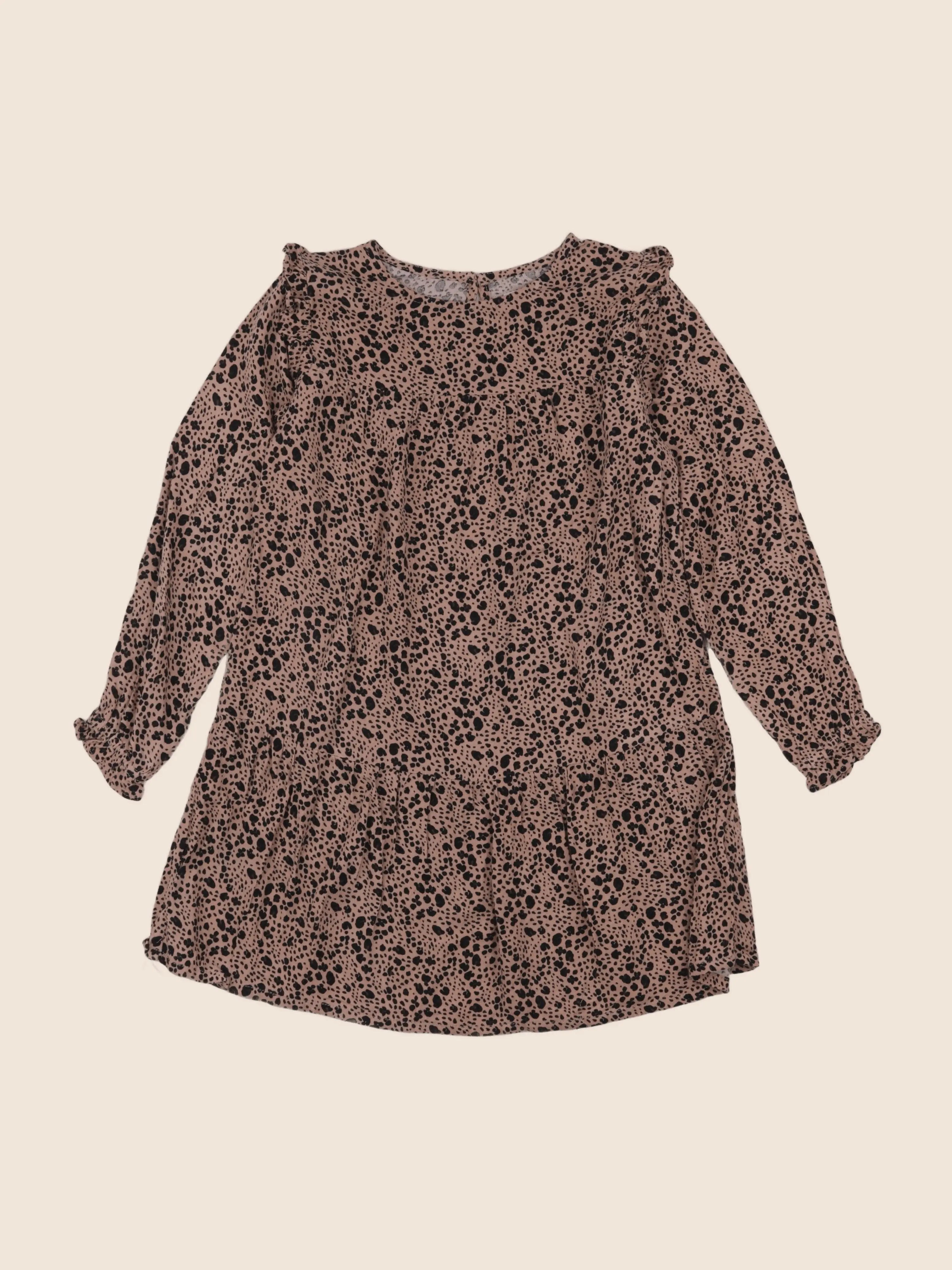 Vertbaudet - robe marron, noir - 8 ans