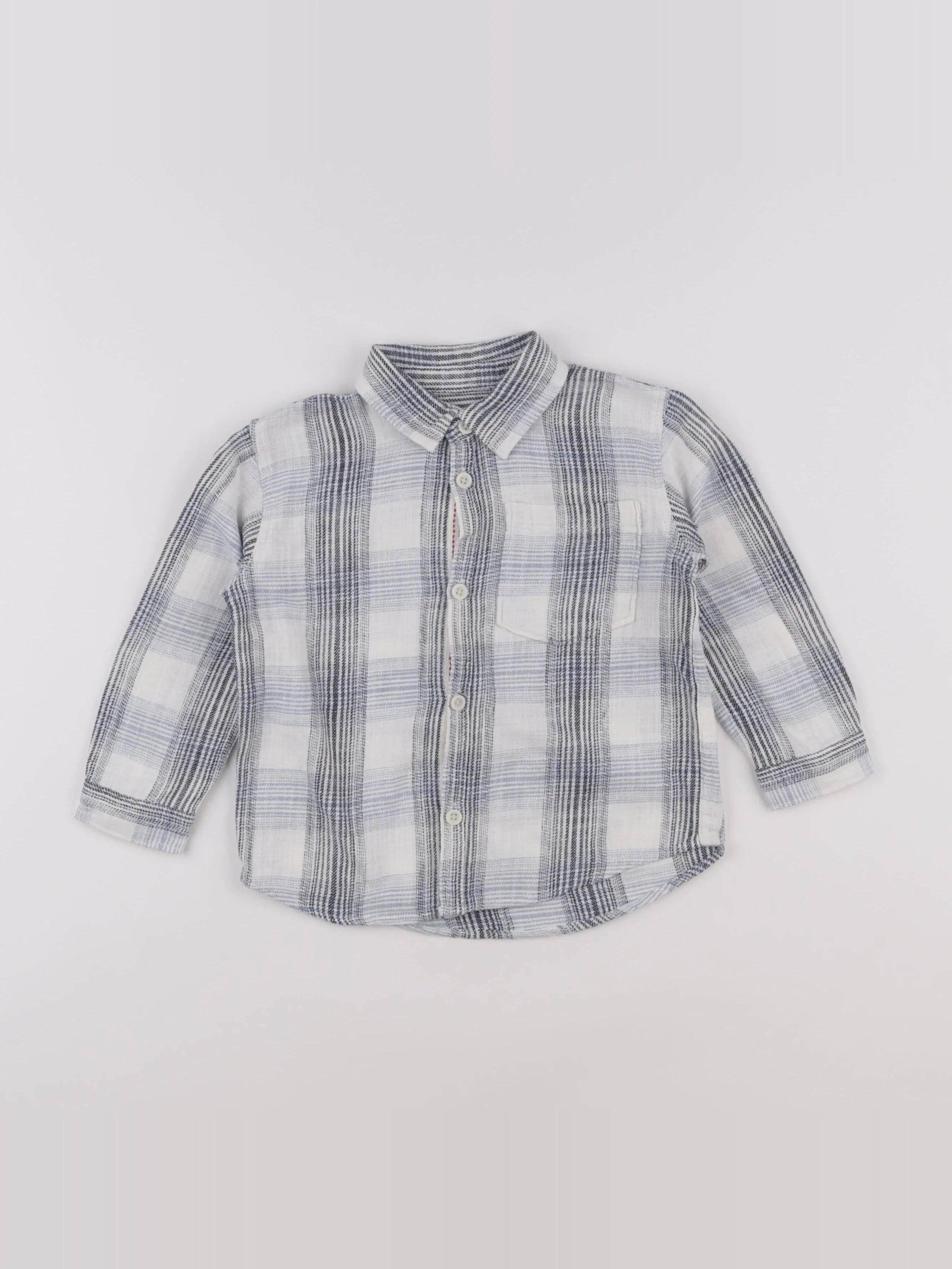 Zara - chemise beige, bleu - 3 ans