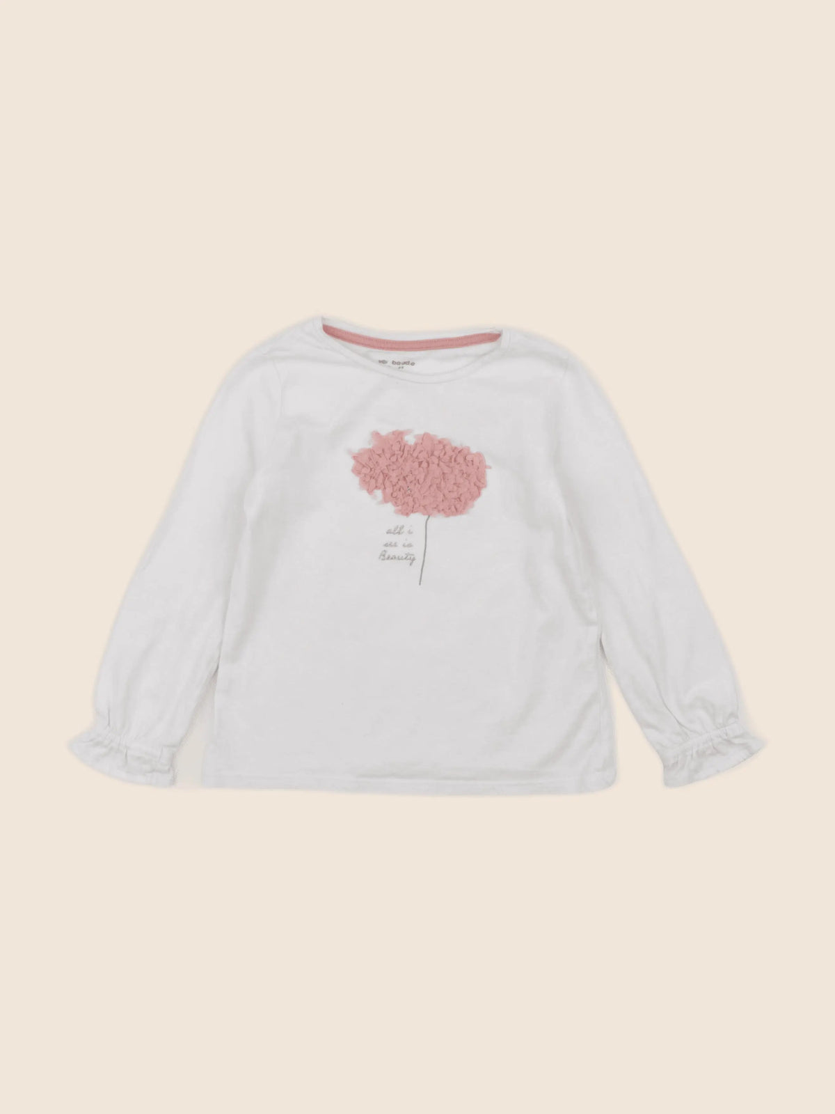 Vertbaudet - tee-shirt beige - 4 ans