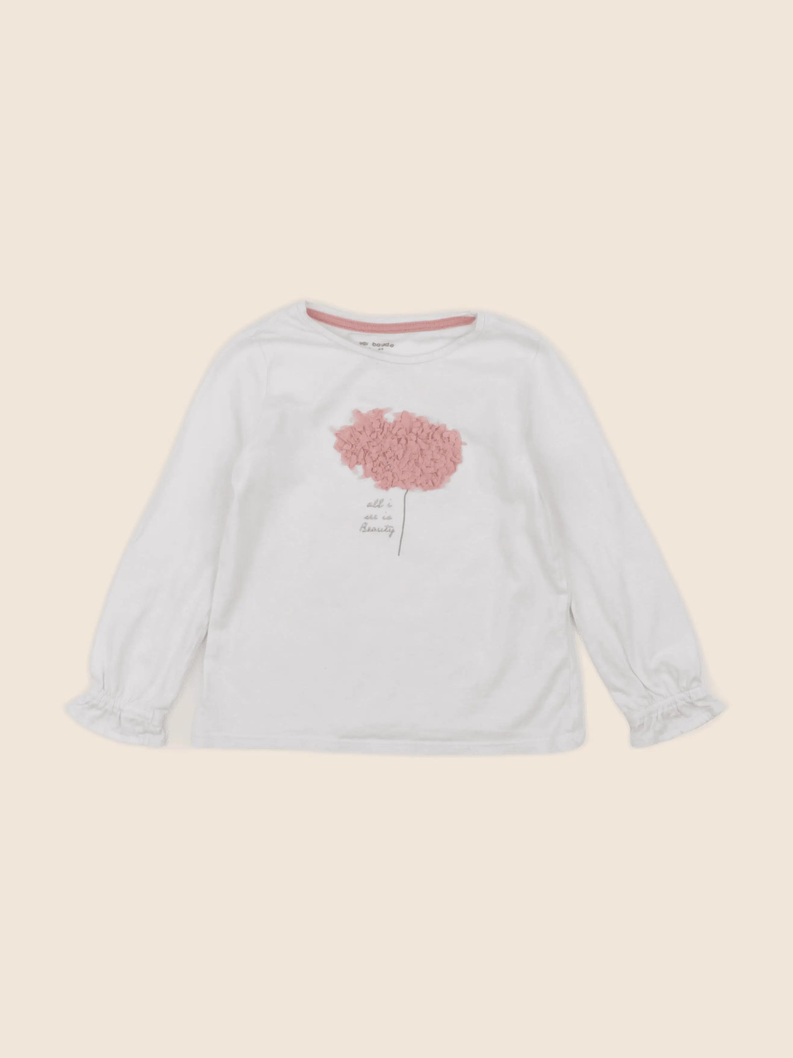 Vertbaudet - tee-shirt beige - 4 ans