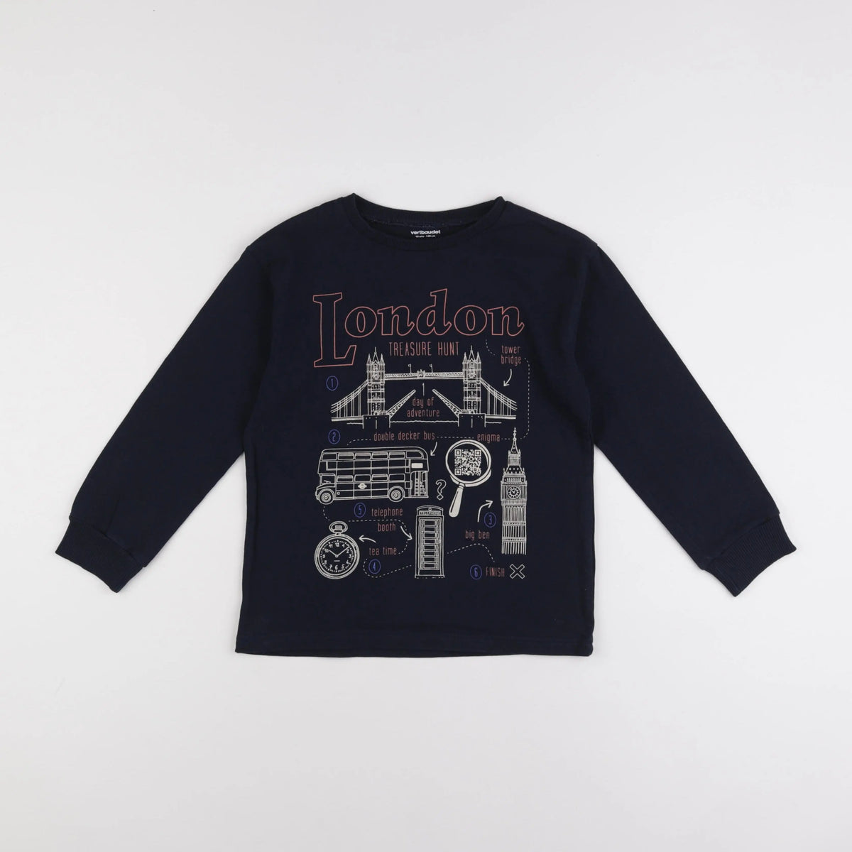 Vertbaudet - tee-shirt bleu - 10 ans