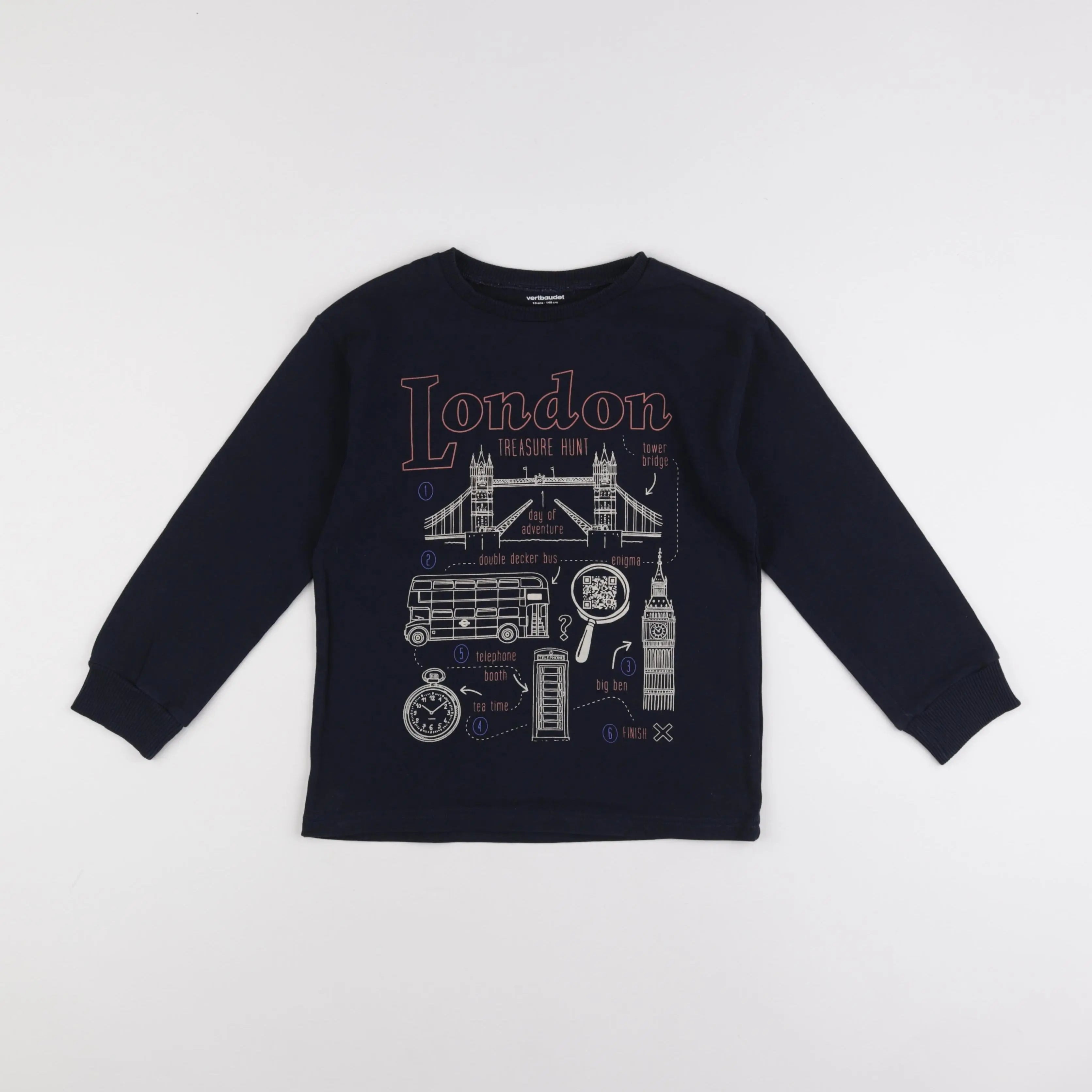 Vertbaudet - tee-shirt bleu - 10 ans