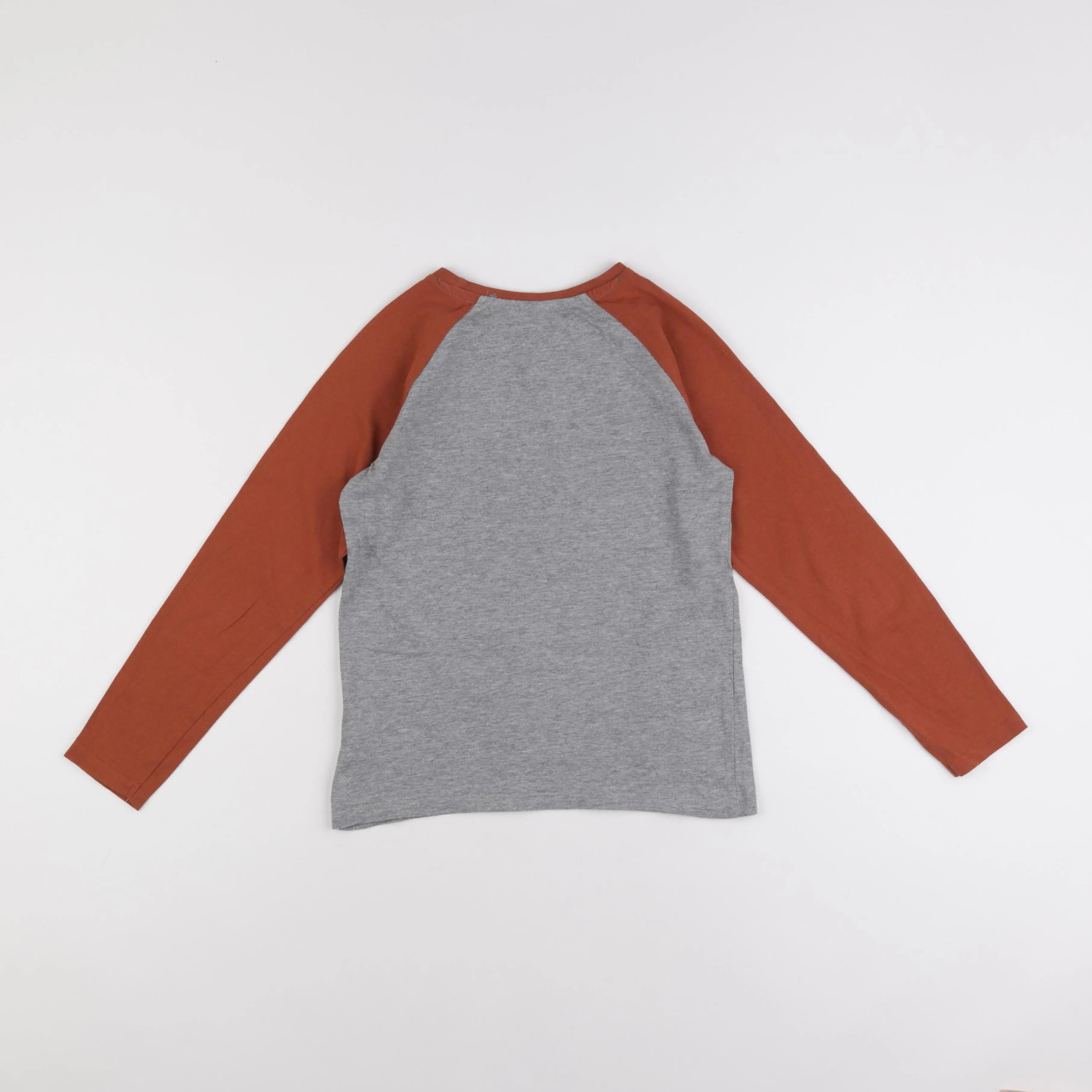 Vertbaudet - tee-shirt marron, gris - 10 ans