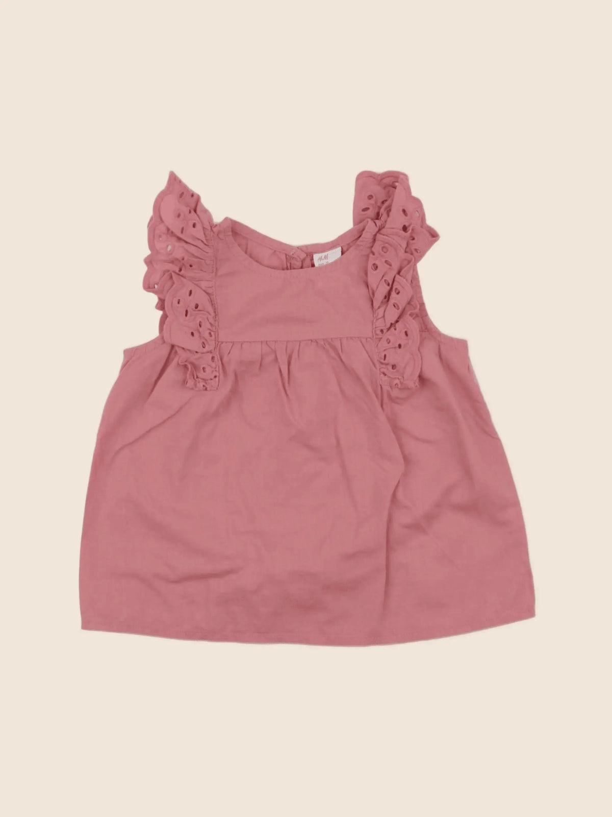 H&M - blouse rose - 6/9 mois