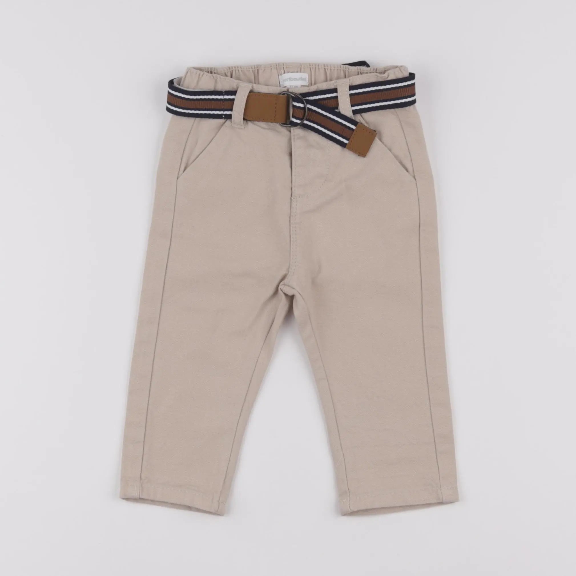 Vertbaudet - pantalon beige - 9 mois