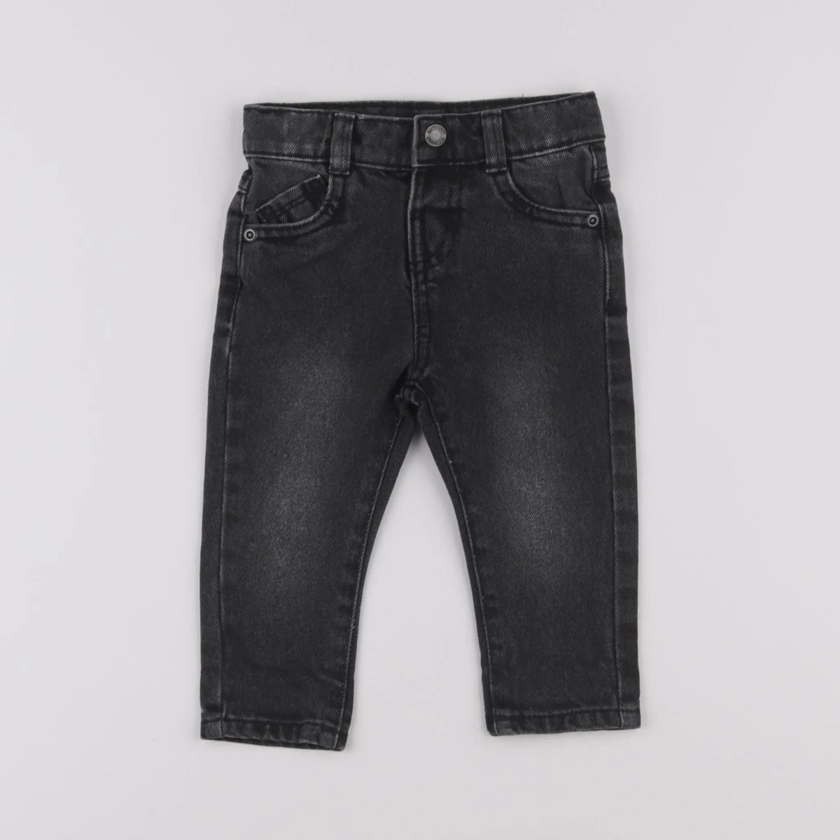 Vertbaudet - jean beige, noir - 9 mois