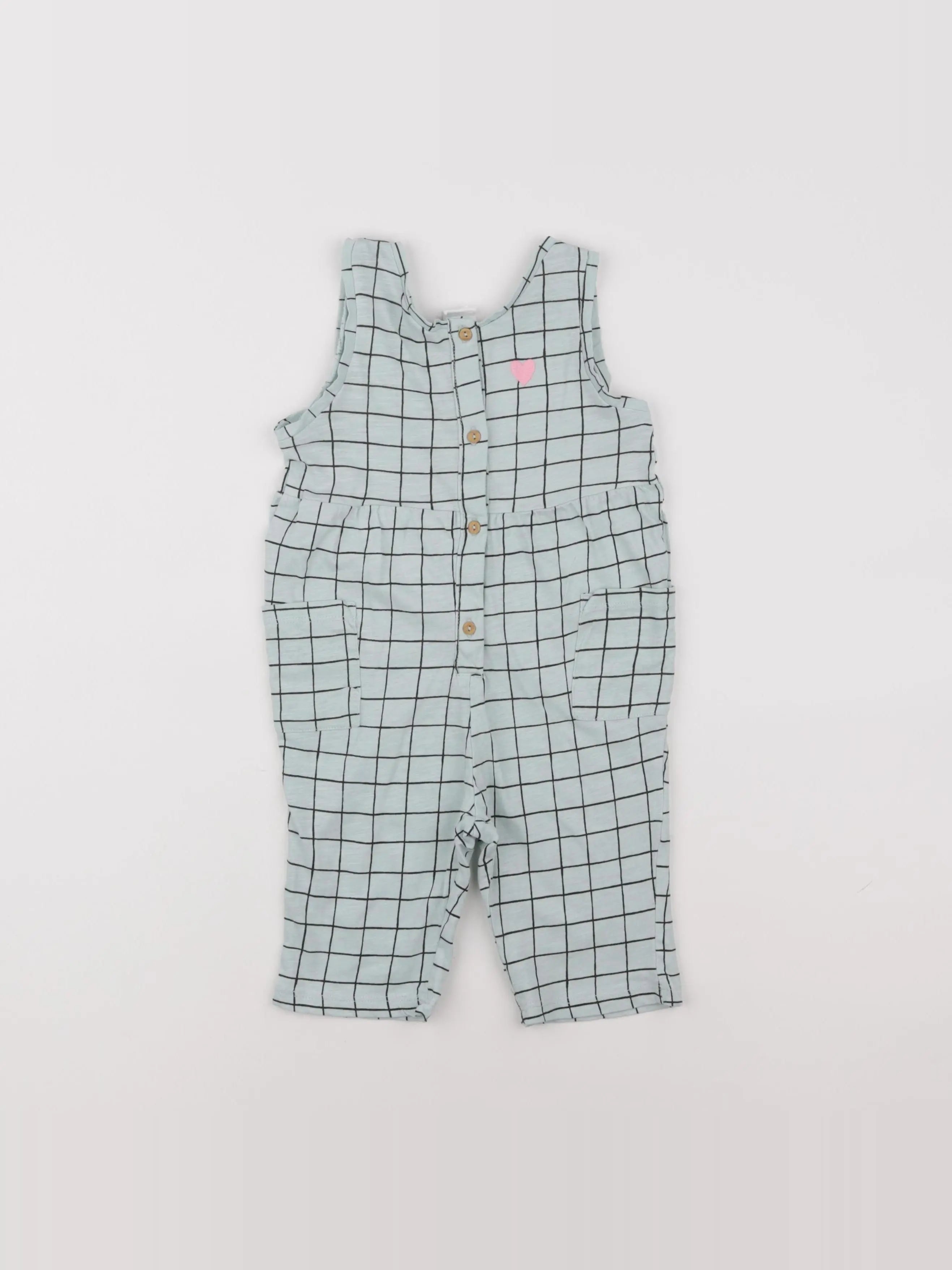 H&M - combinaison vert, noir - 6/9 mois