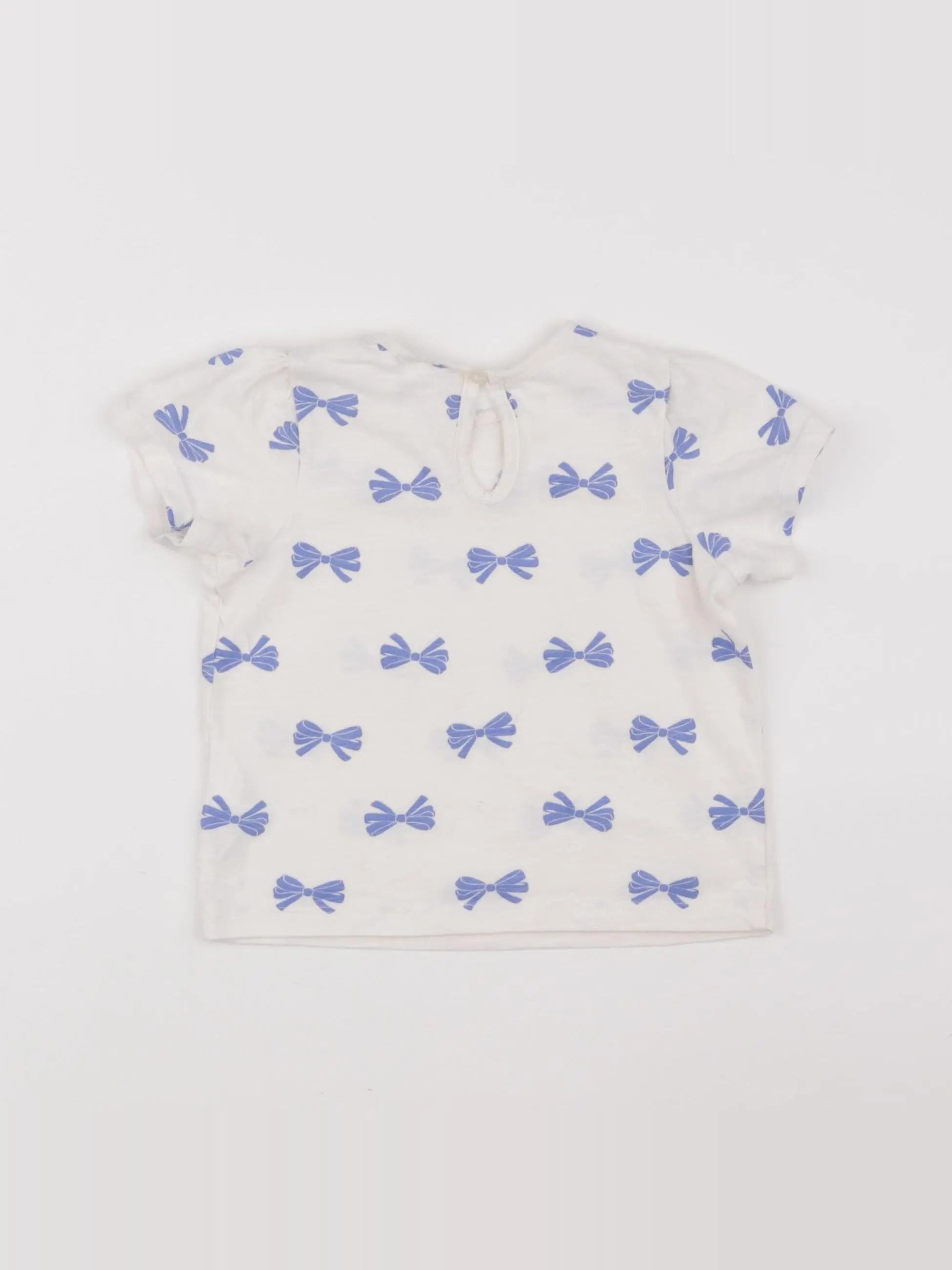 H&M - tee-shirt beige, bleu - 6/9 mois