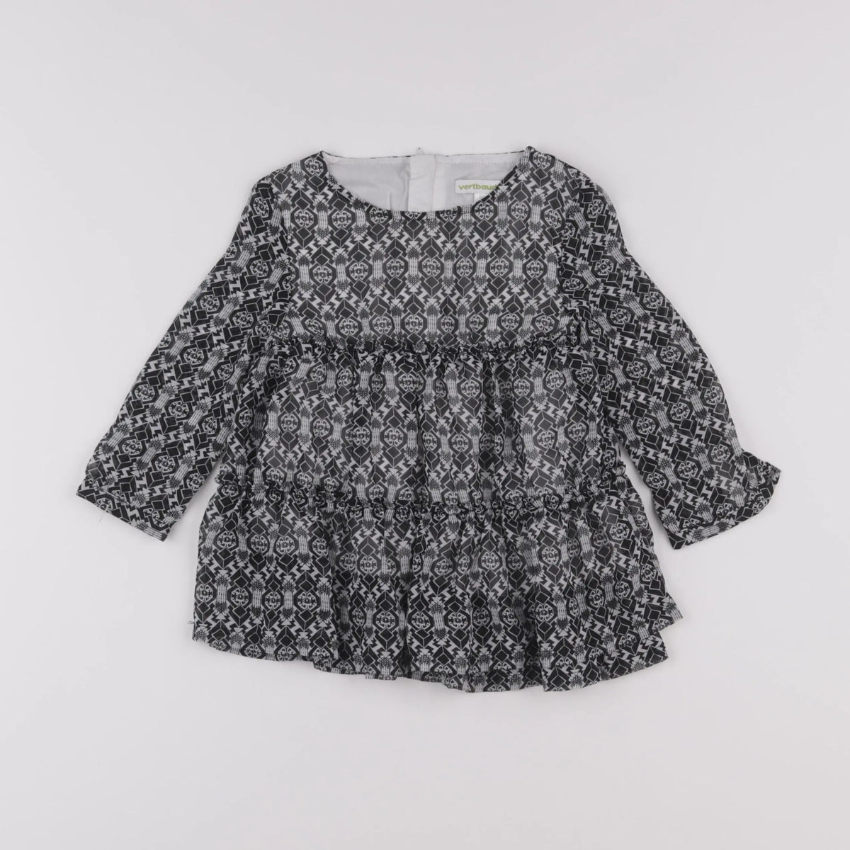 Vertbaudet - robe noir, blanc - 2 ans