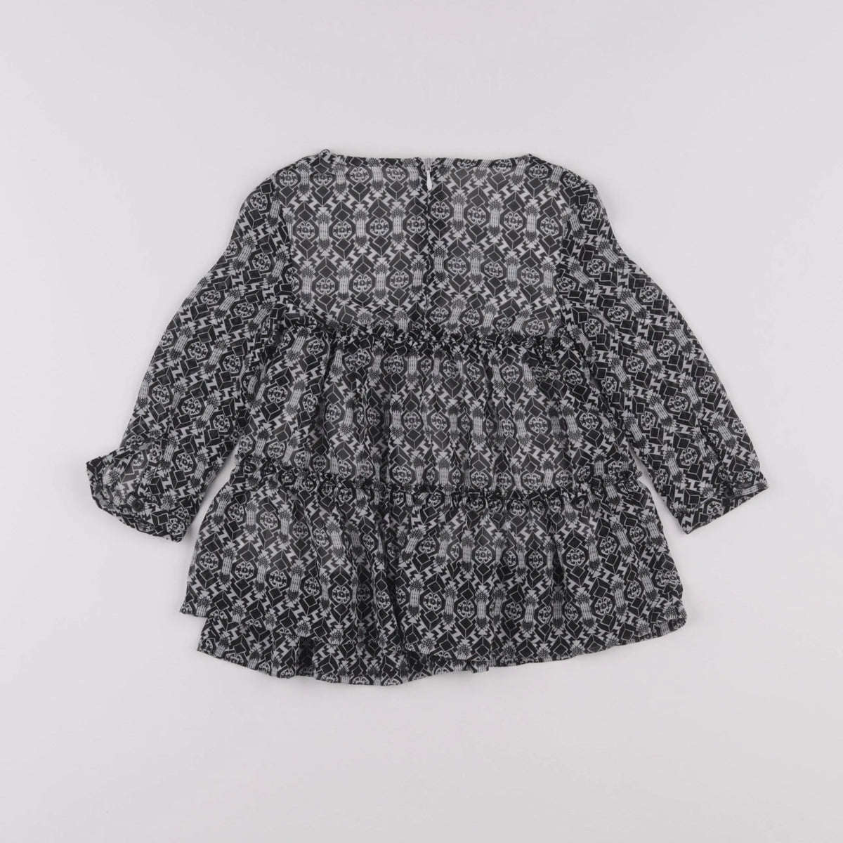 Vertbaudet - robe noir, blanc - 2 ans