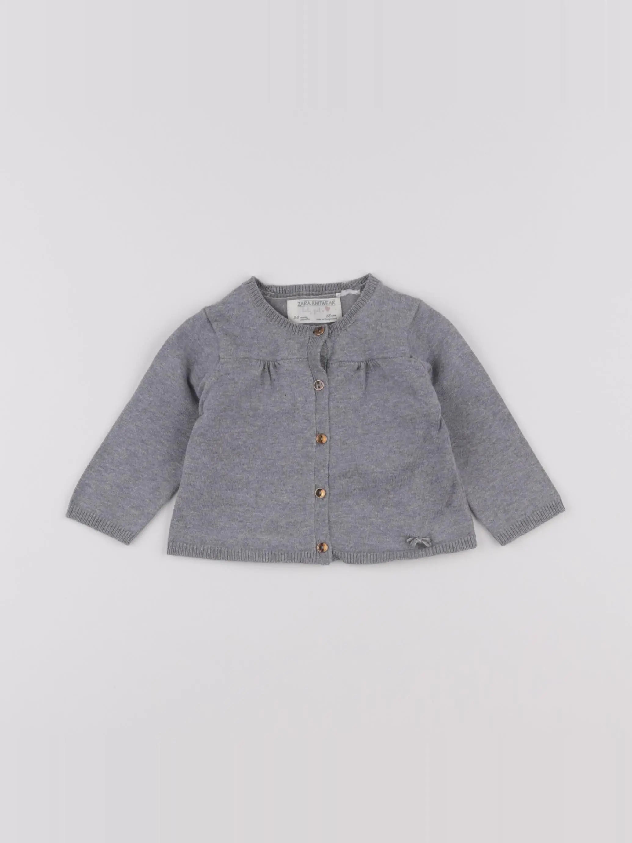 Zara - gilet gris - 3/6 mois