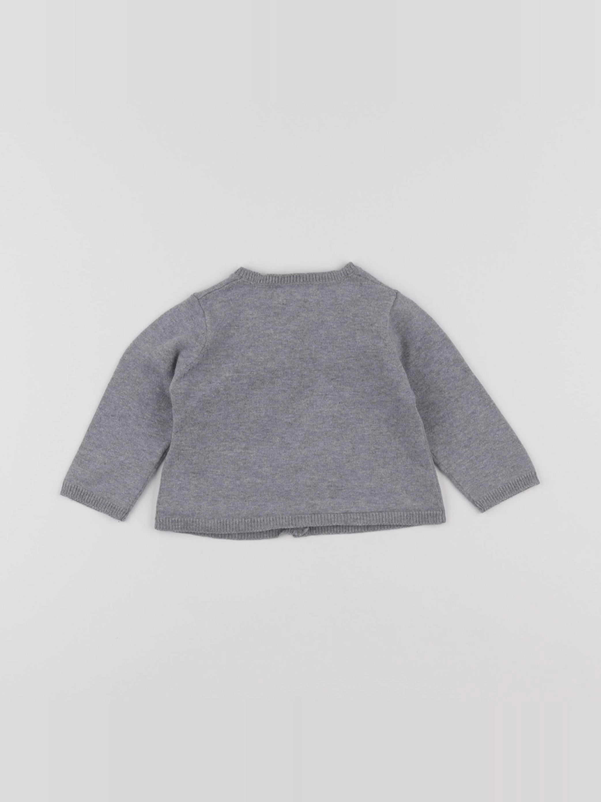 Zara - gilet gris - 3/6 mois